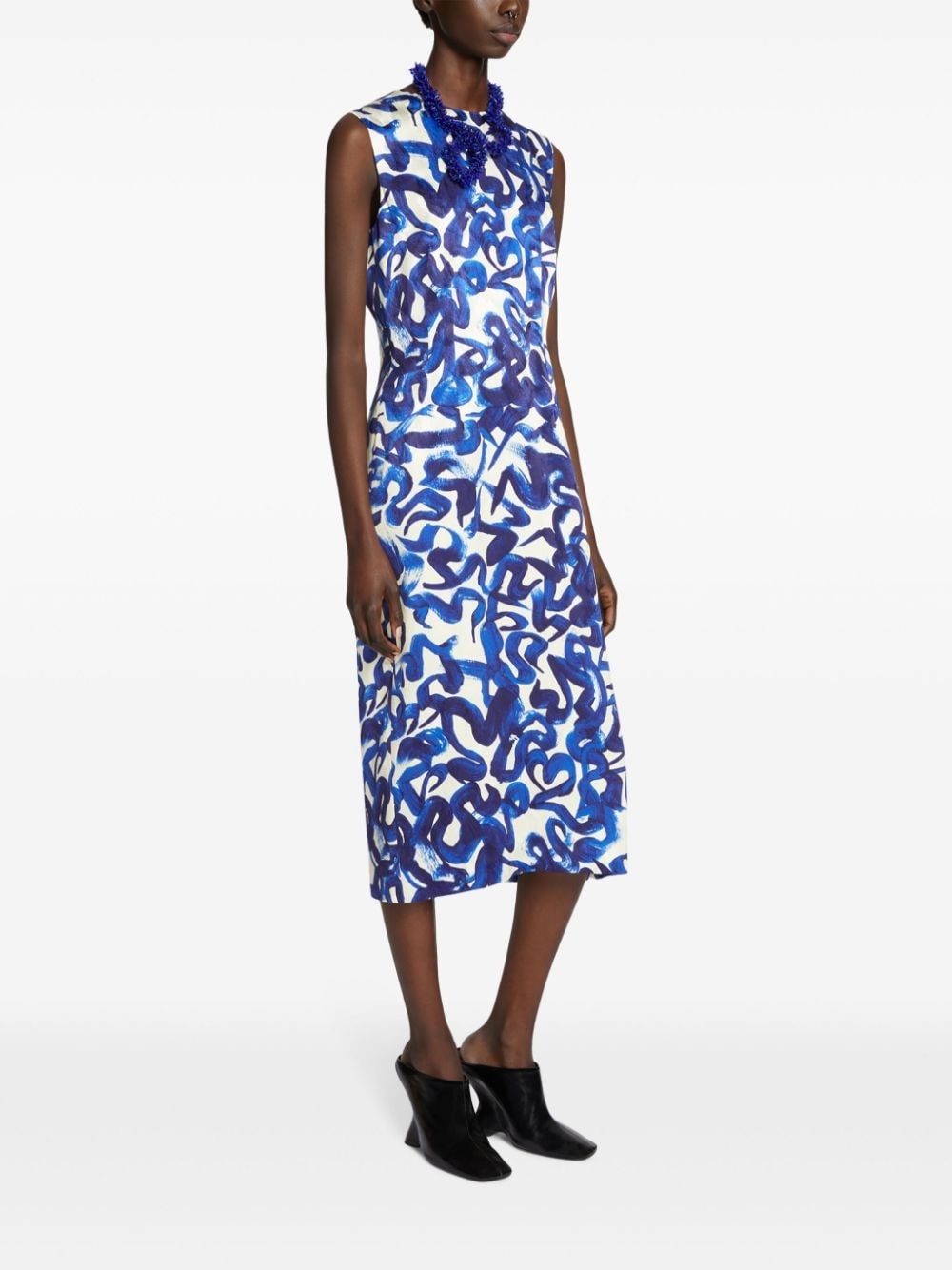 abstract-print midi dress - 3