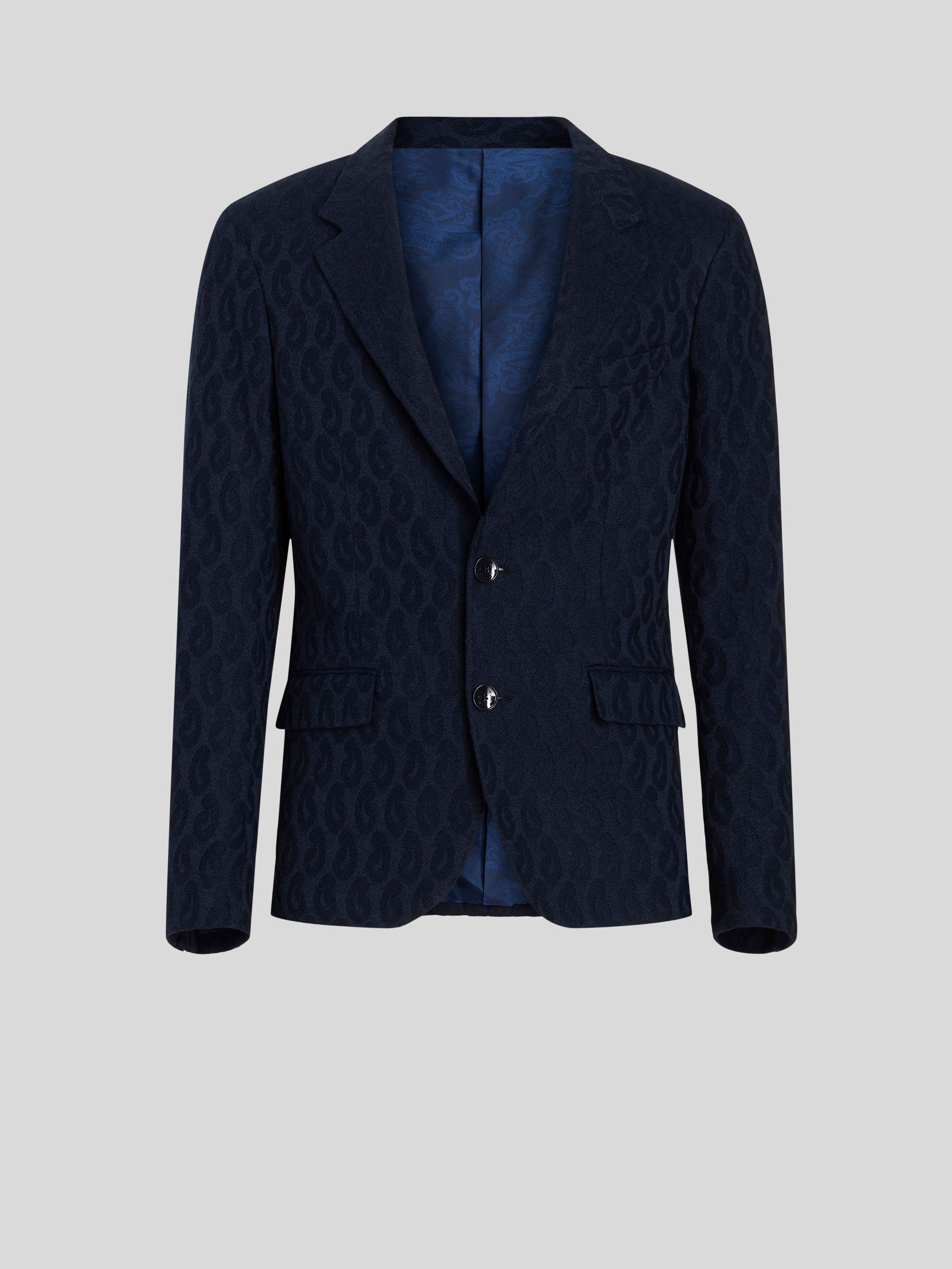 ETRO notched-lapels wool coat - Blue