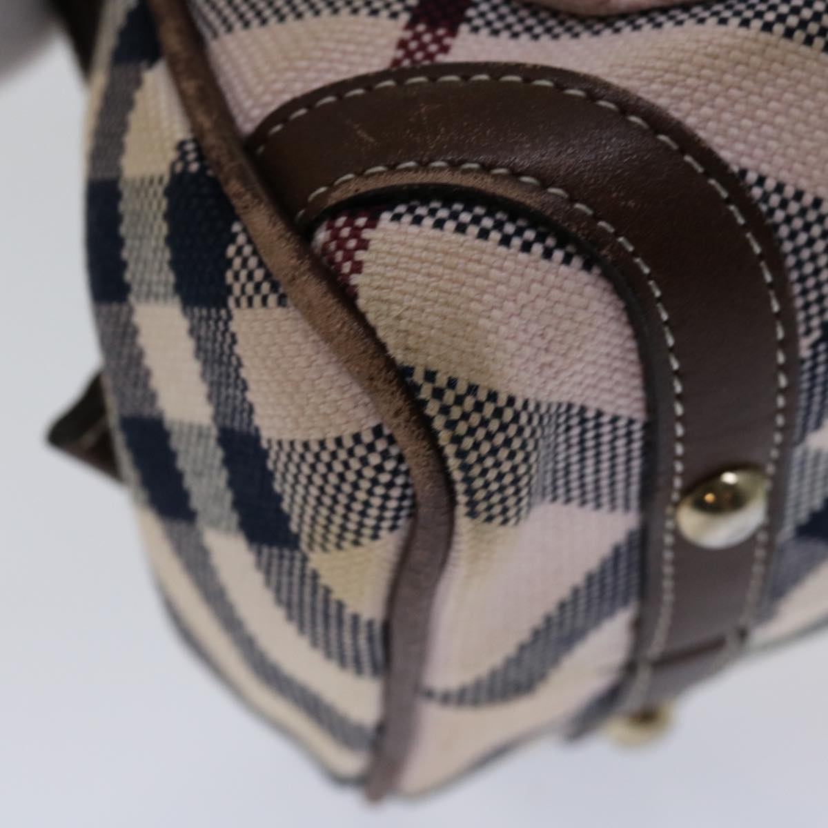 Burberry Nova Check Blue Label Hand Bag Canvas Beige - 14