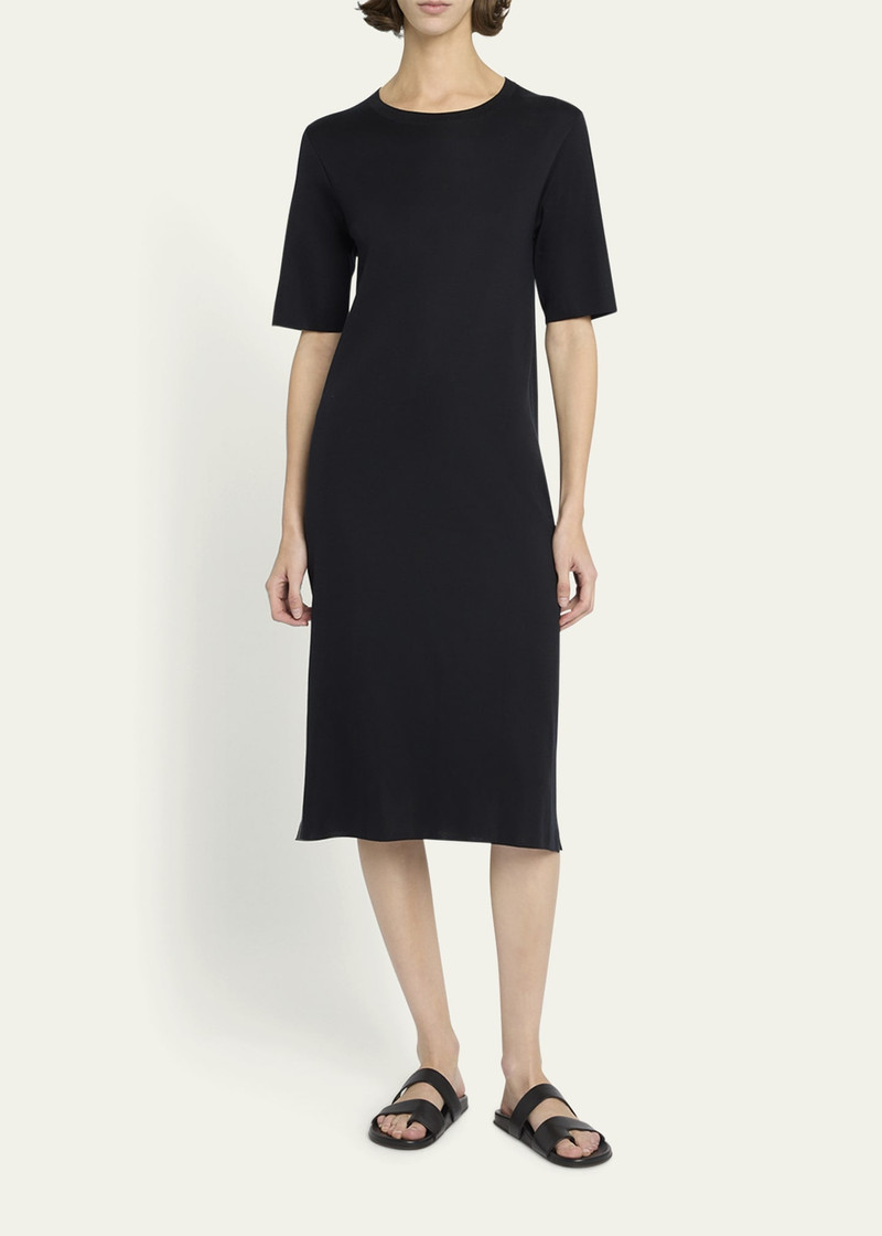 The Row Jorgina Short-Sleeve Silk T-Shirt Dress outlook