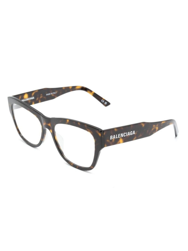 BALENCIAGA logo-embossed square-frame glasses outlook