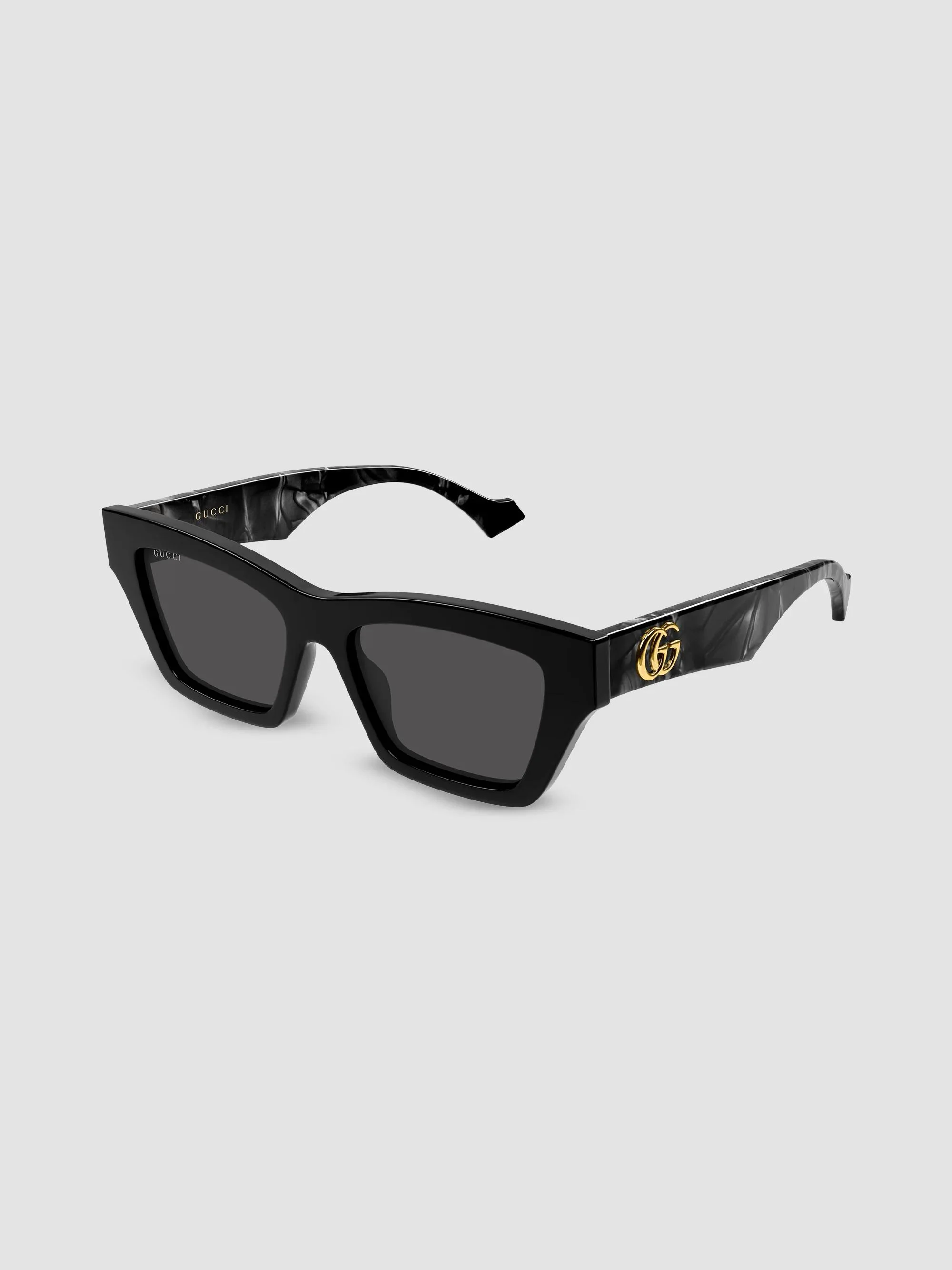 Women's Double G Gg1753S Cat Eye Acetate Sunglasses - Black - 1