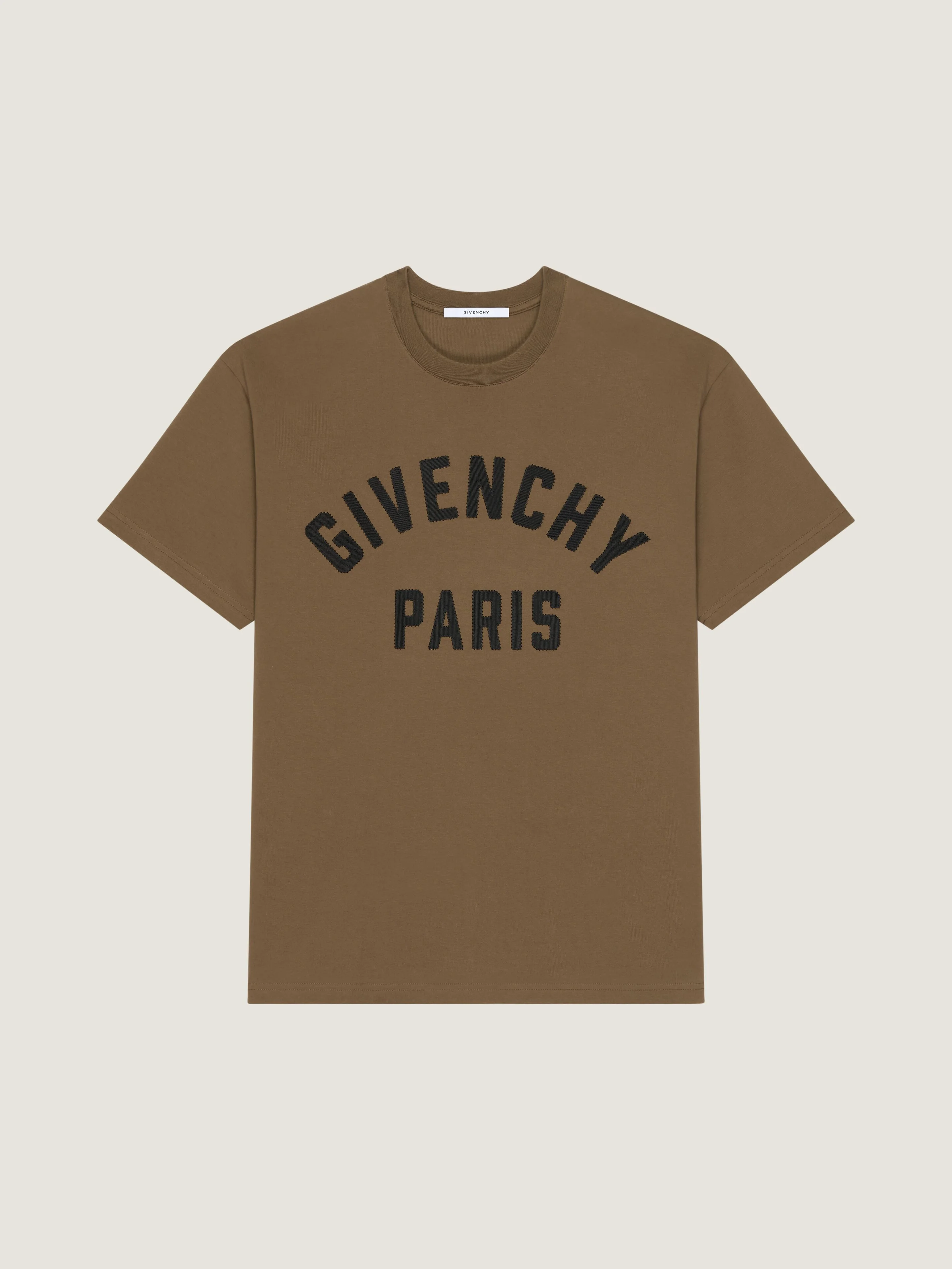 T-SHIRT IN COTTON WITH GIVENCHY PARIS EMBROIDERY - 1