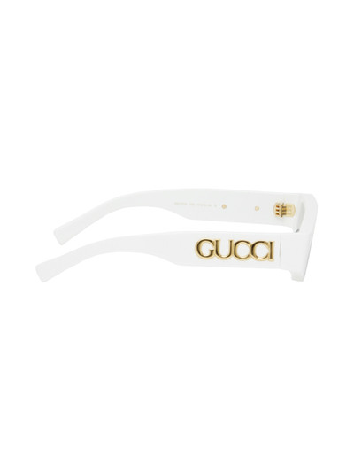 GUCCI White Geometric Sunglasses outlook