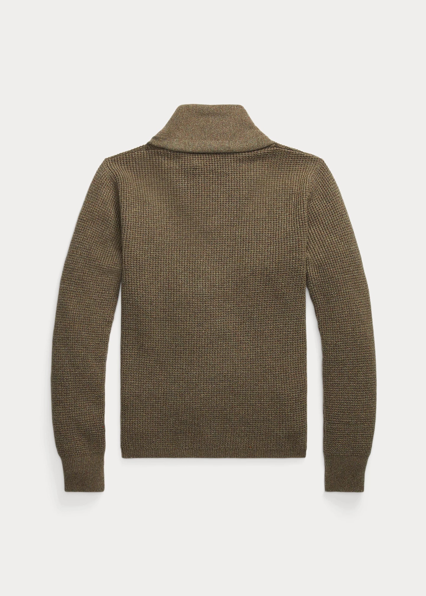 Waffle Cashmere Shawl-Collar Cardigan - 2