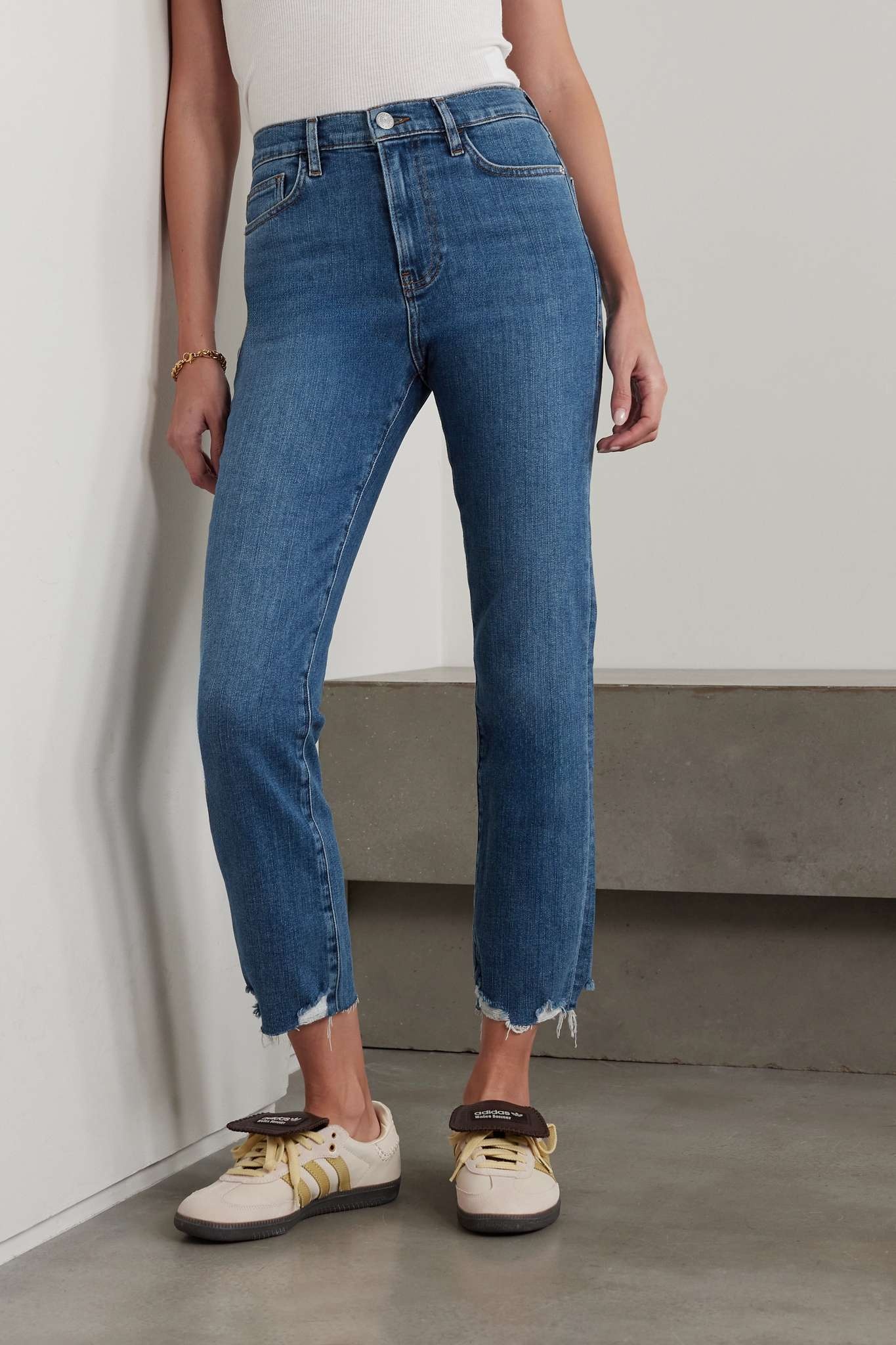 Le High Straight frayed cropped high-rise straight-leg jeans - 3