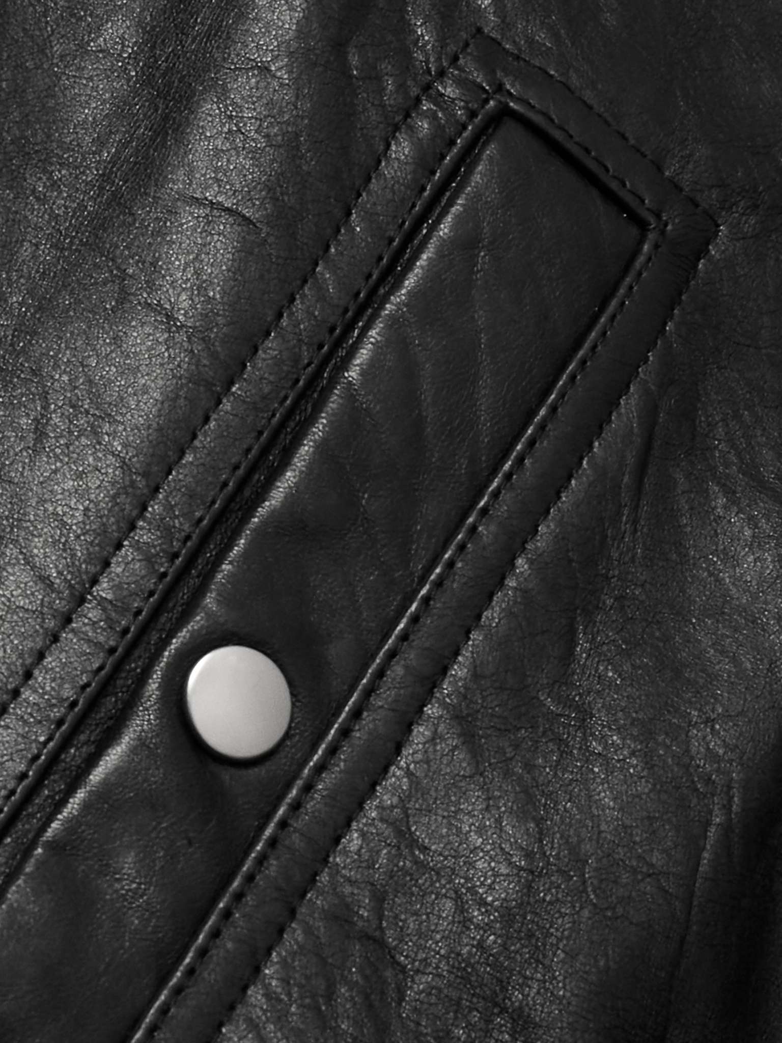 Waxed-Leather Bomber Jacket - 3