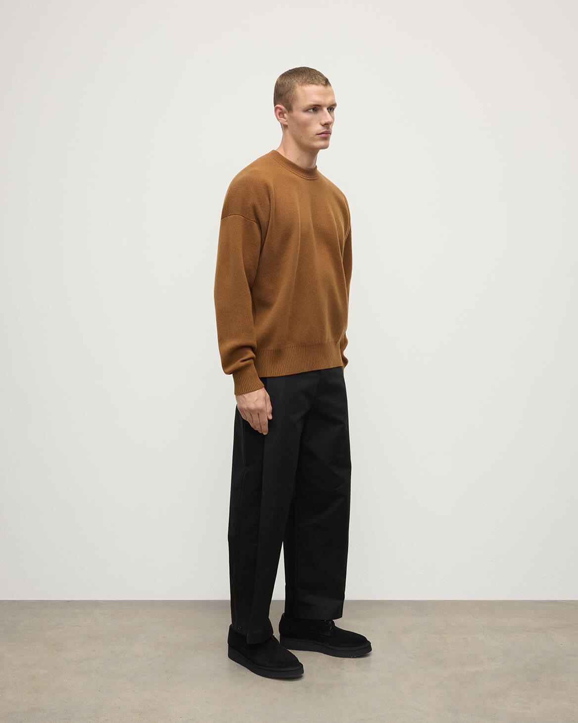 Relaxed Milano Stitch Camel Jumper - 3