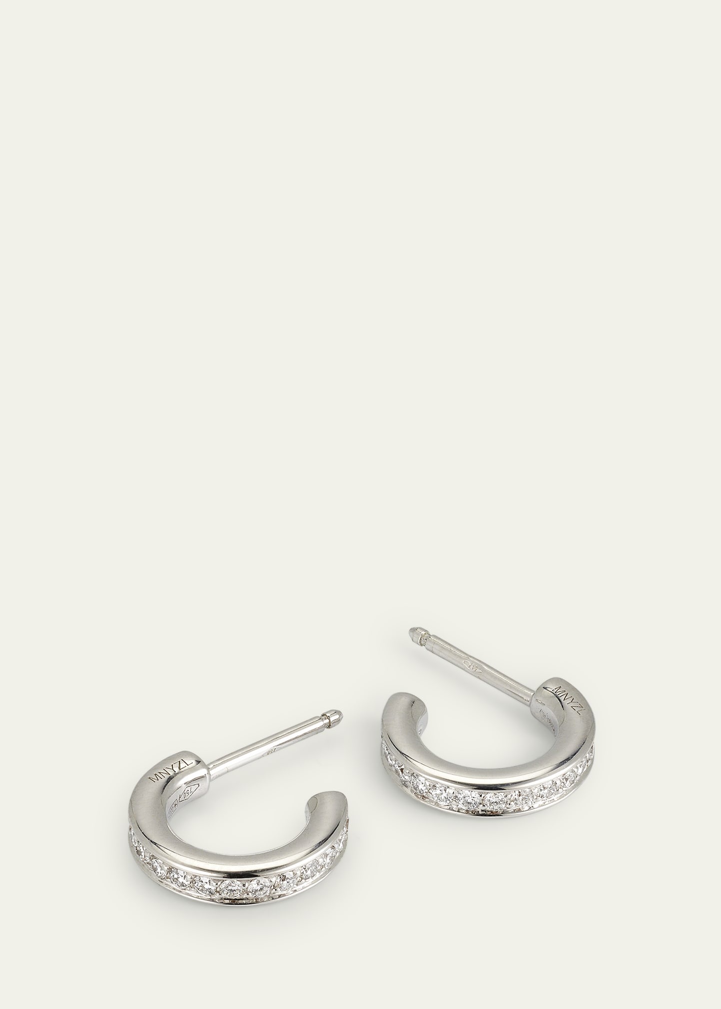 Together 18K White Gold Diamond Hoop Earrings - 3