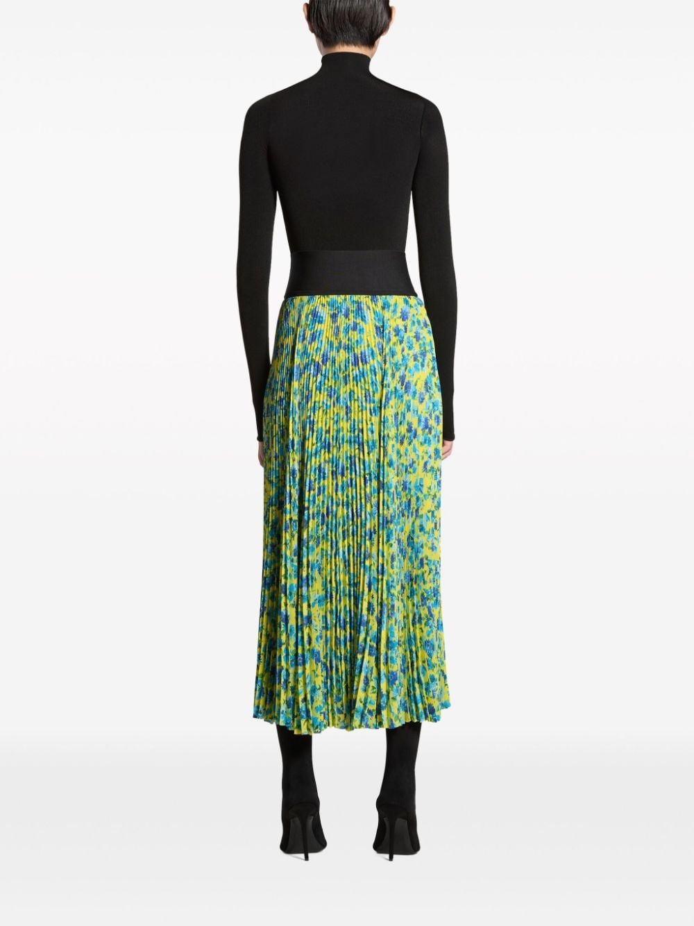 floral-print pleated midi skirt - 4