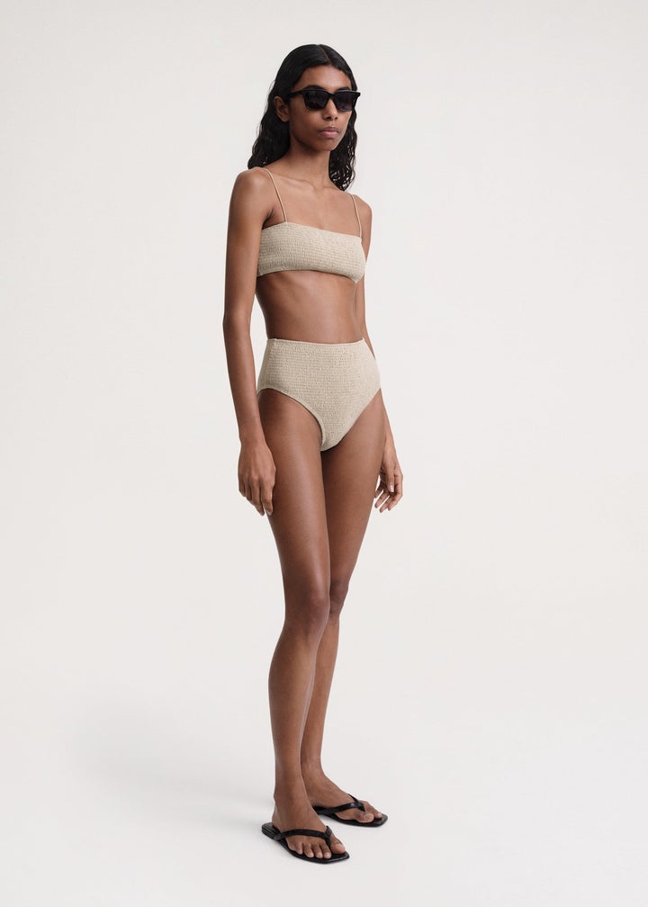 Smocked bikini bottoms overcast beige - 3