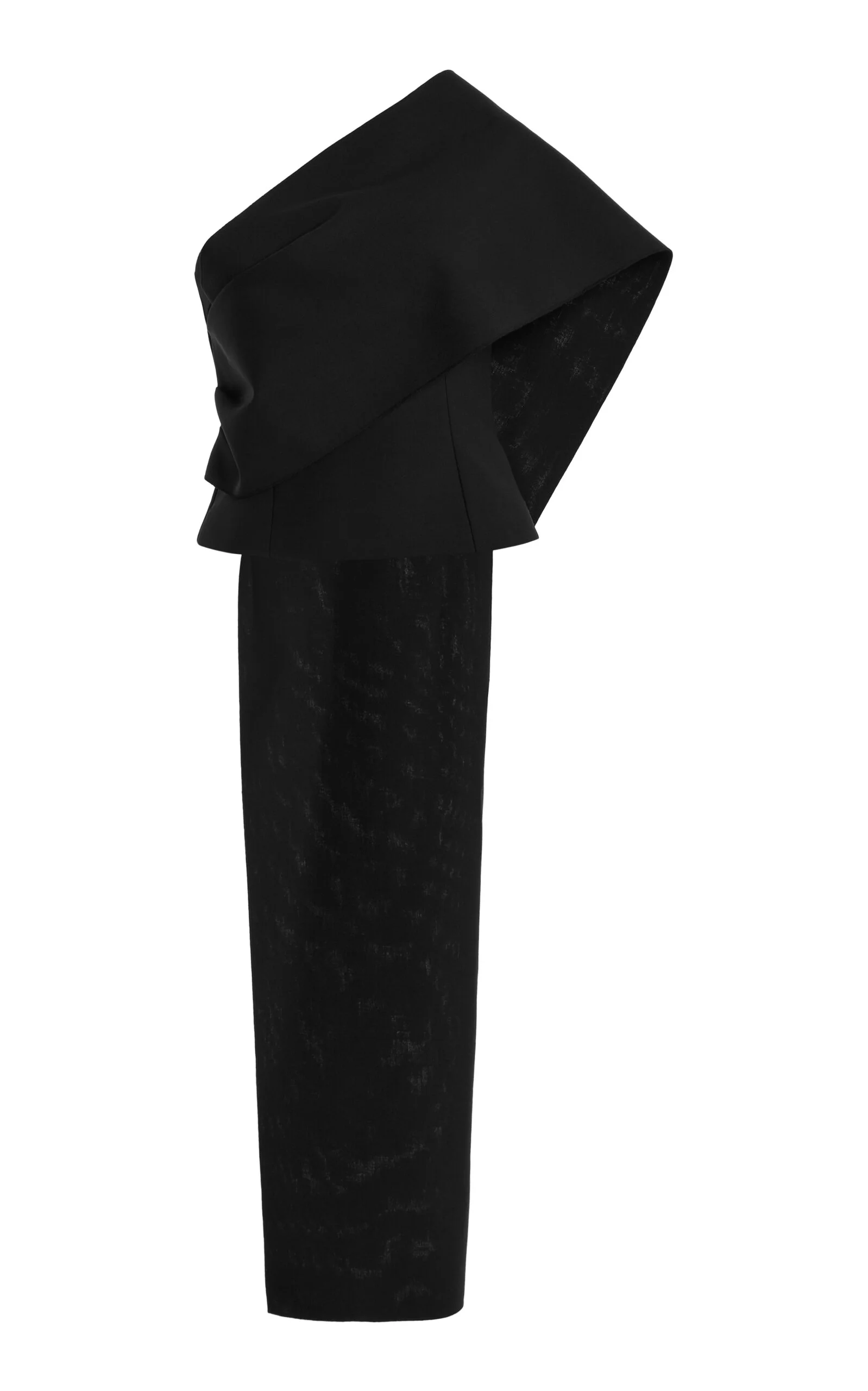 One-Shoulder Wool-Blend Cape Top black - 1