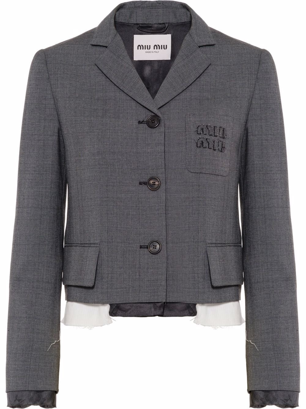 single-breasted Prince of Wales check blazer - 1