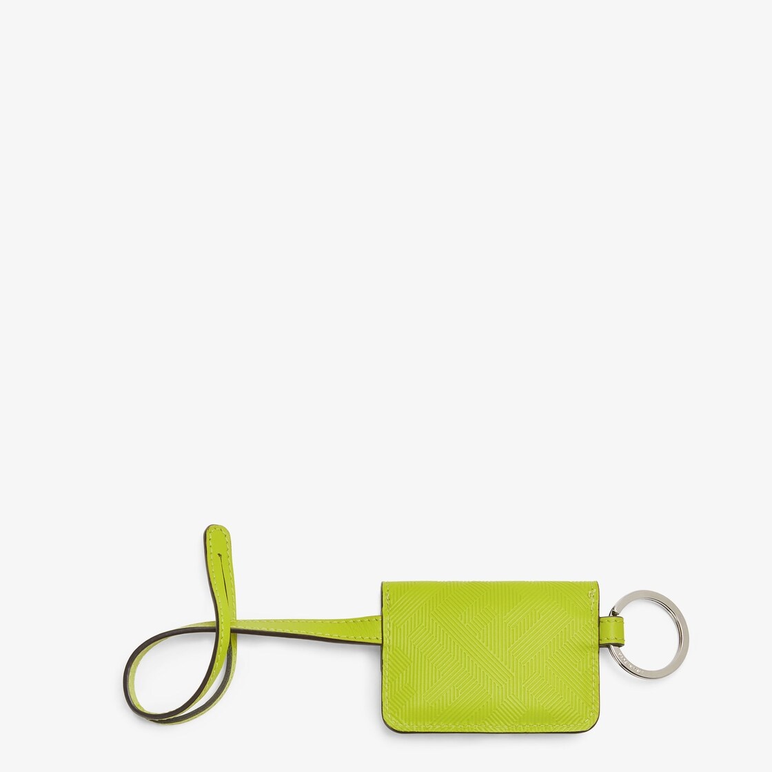 Baguette coin purse with square flap and FF magnetic clasp. Keyring and adjustable strap for hooking - 2