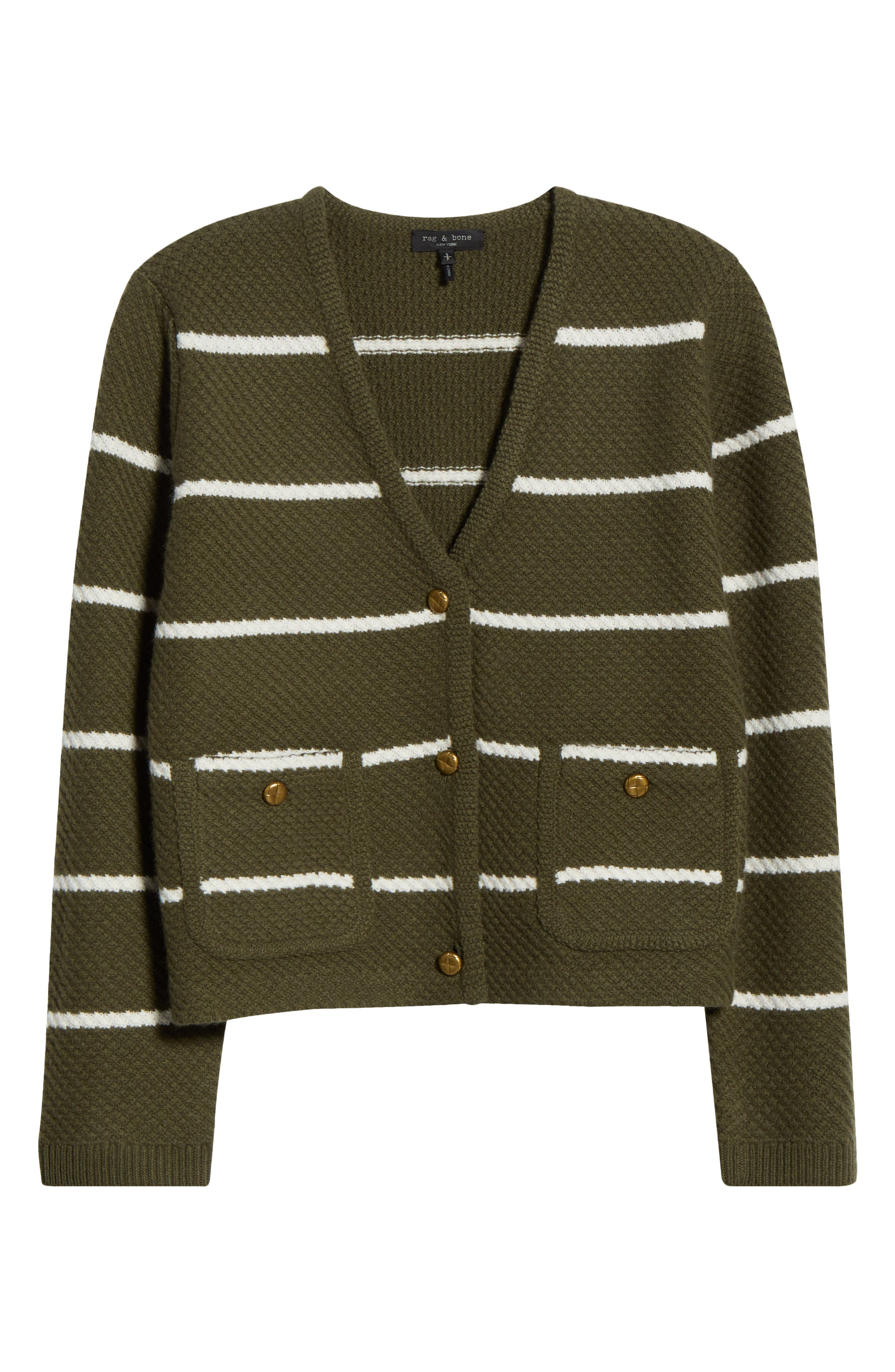 rag & bone Peggy Stripe Wool Cardigan in Armmt at Nordstrom - 1