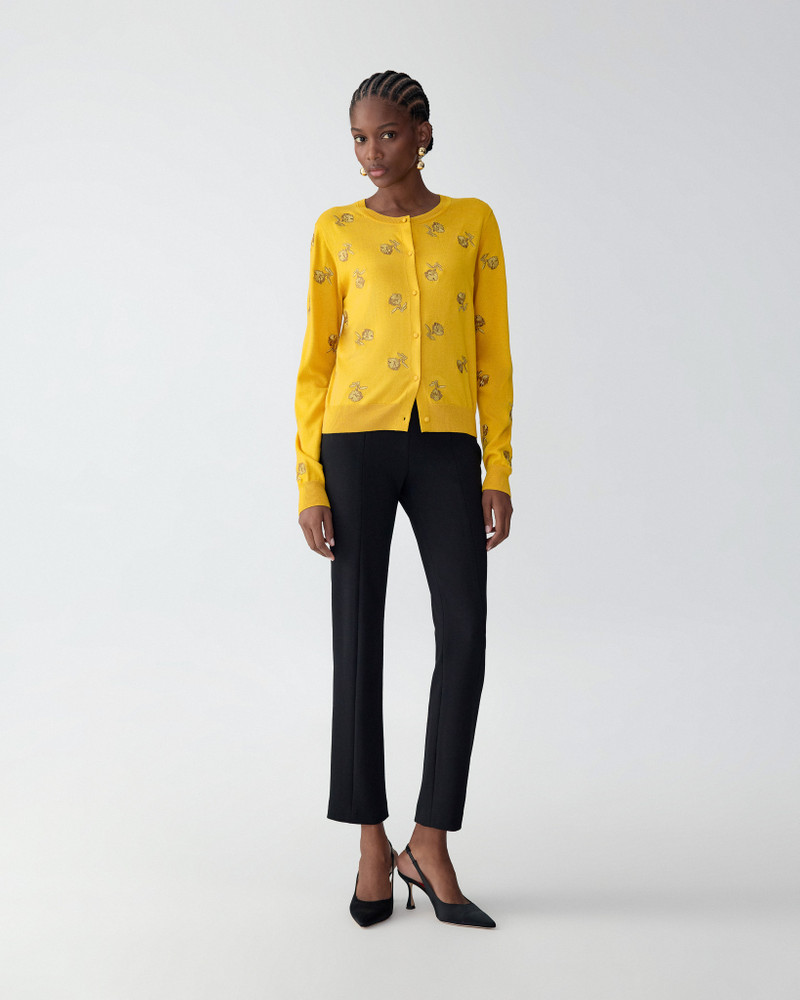 Carnation-Embroidered Cardigan 4