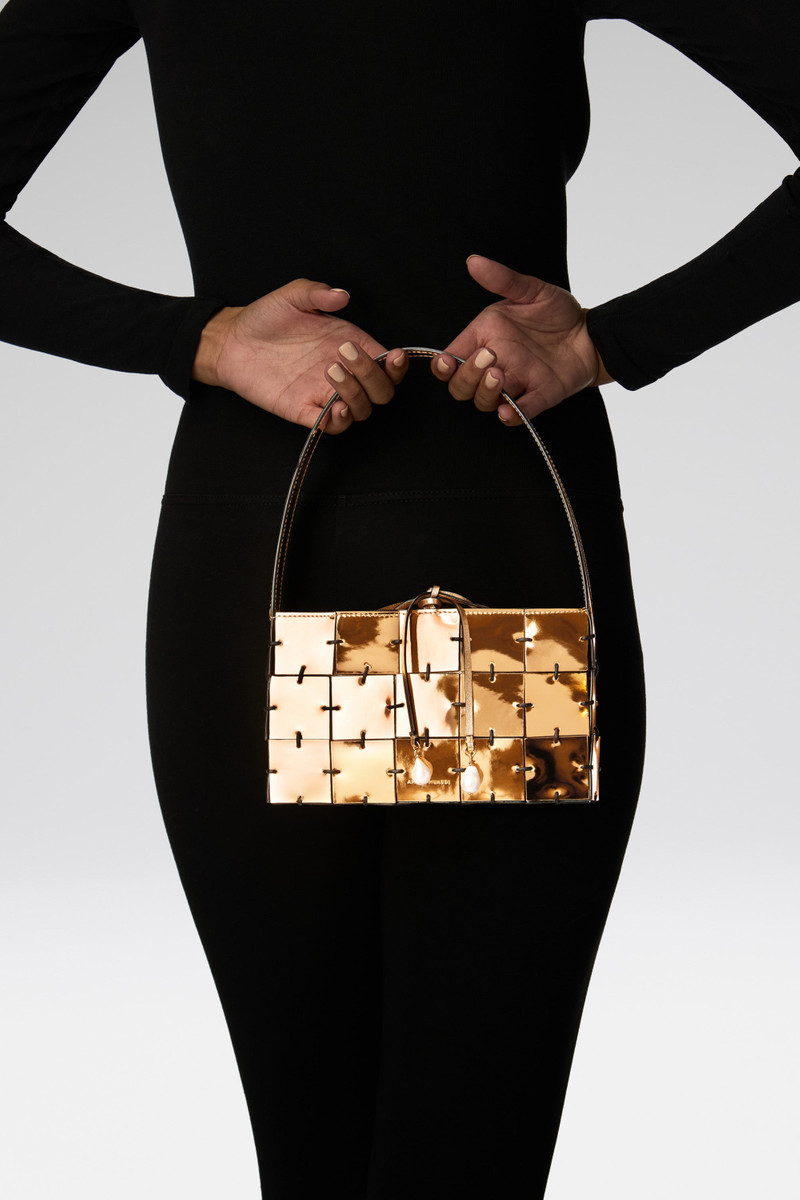 Amina Muaddi MINA BAG GOLD MIRROR AND GOLD HARDWARE outlook