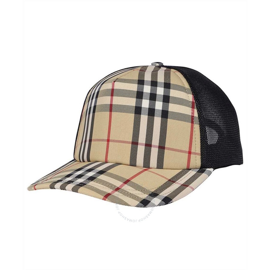 Burberry Vintage Check Trucker Hat In Beige - 1