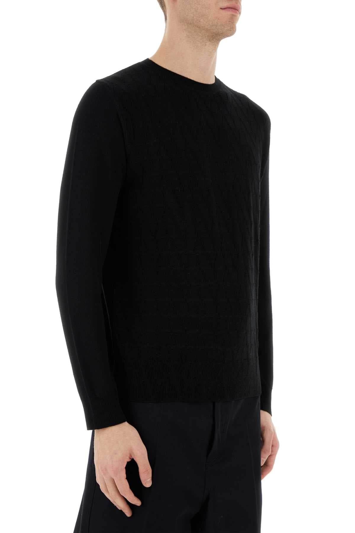 Valentino Garavani Men Black Wool Sweater - 3