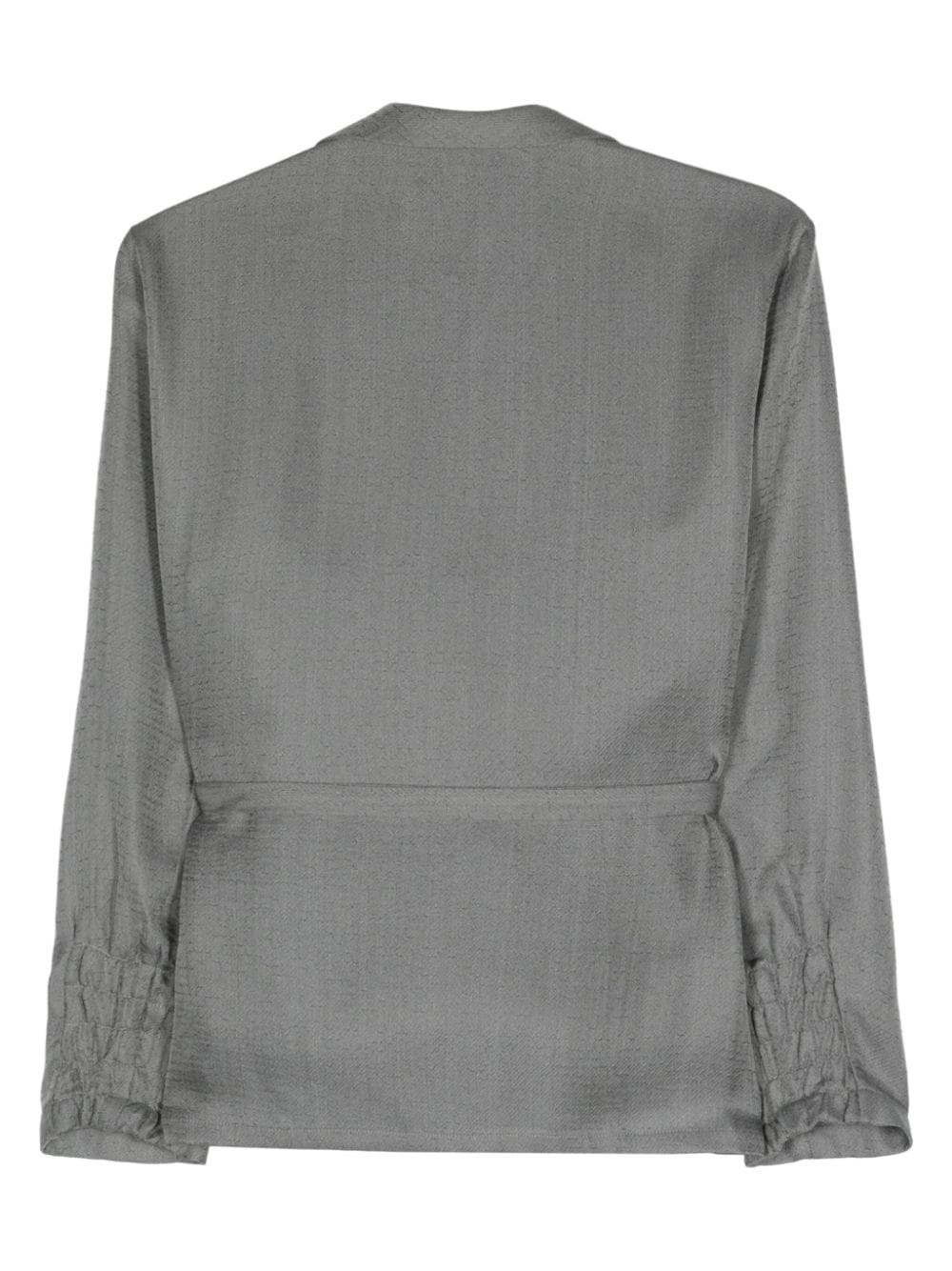 patterned-jacquard wrap blazer - 2