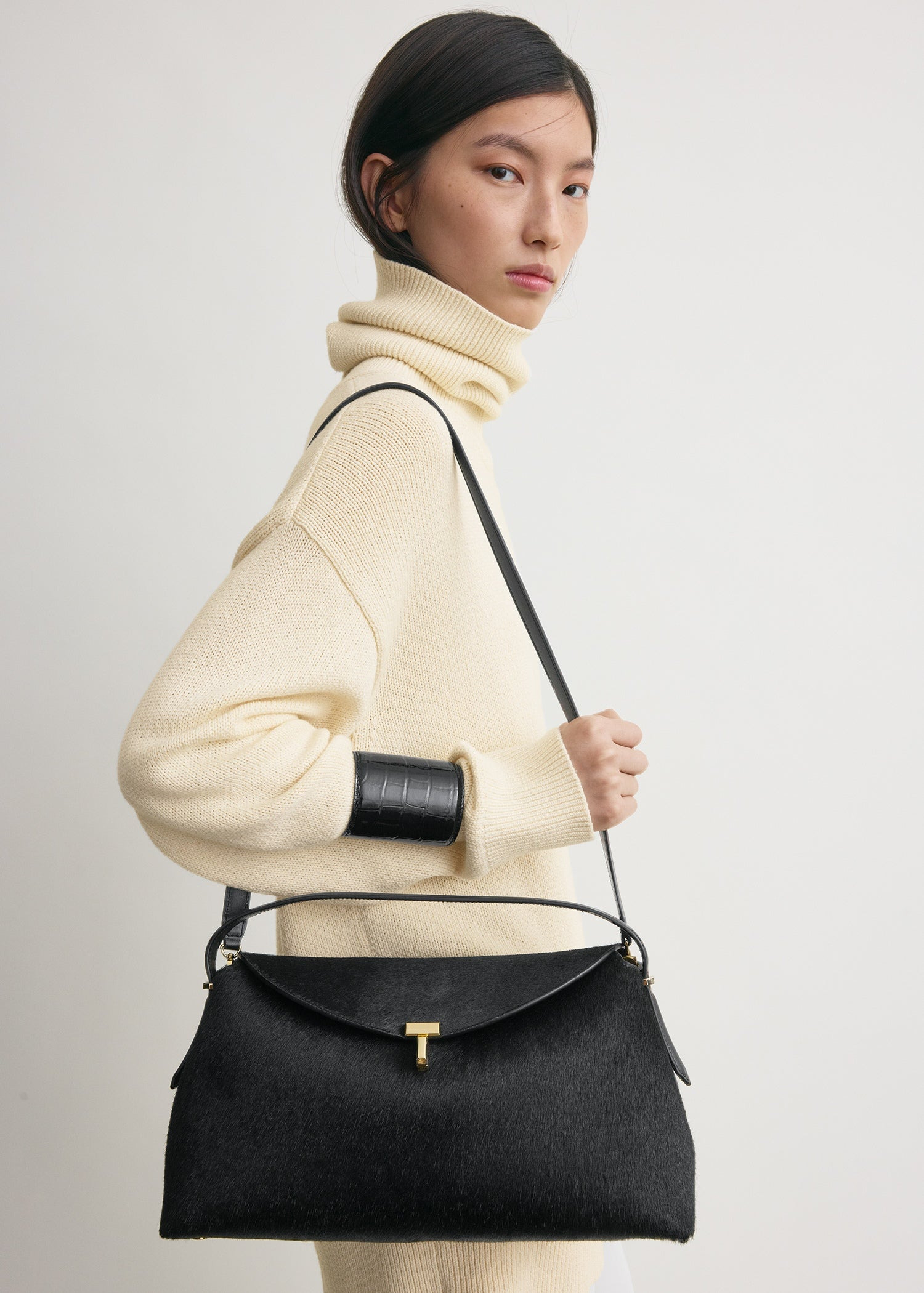 T-Lock pony hair top handle black - 3
