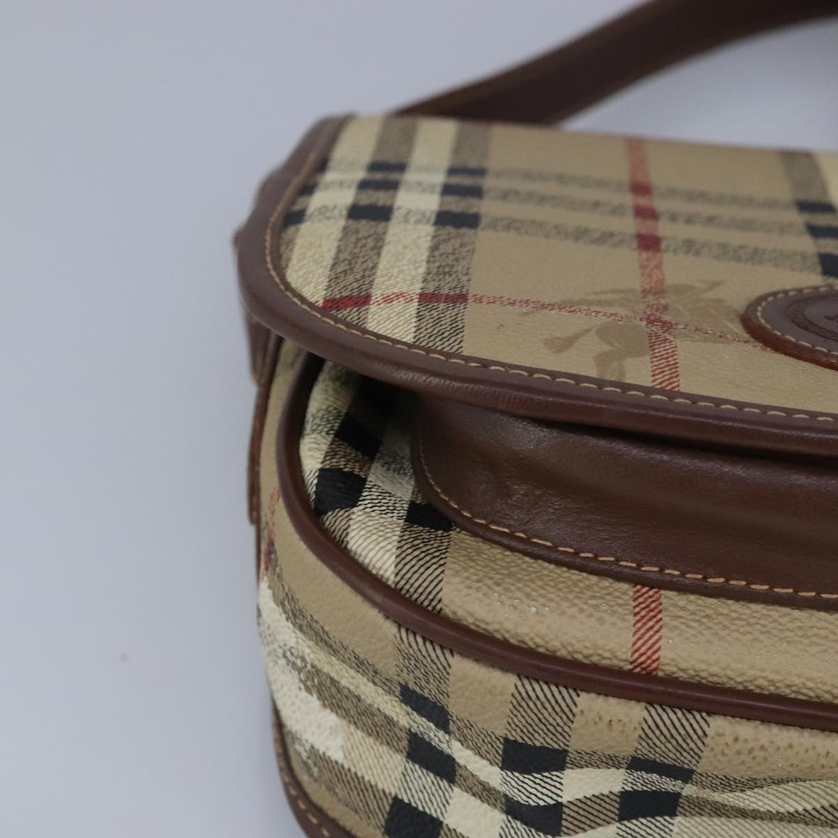 Burberry Nova Check Shoulder Bag Leather Beige - 9