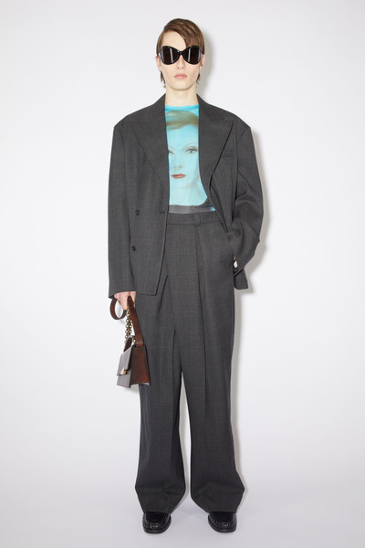 Acne Studios Tailored wool blend wrap trousers - Grey/black outlook