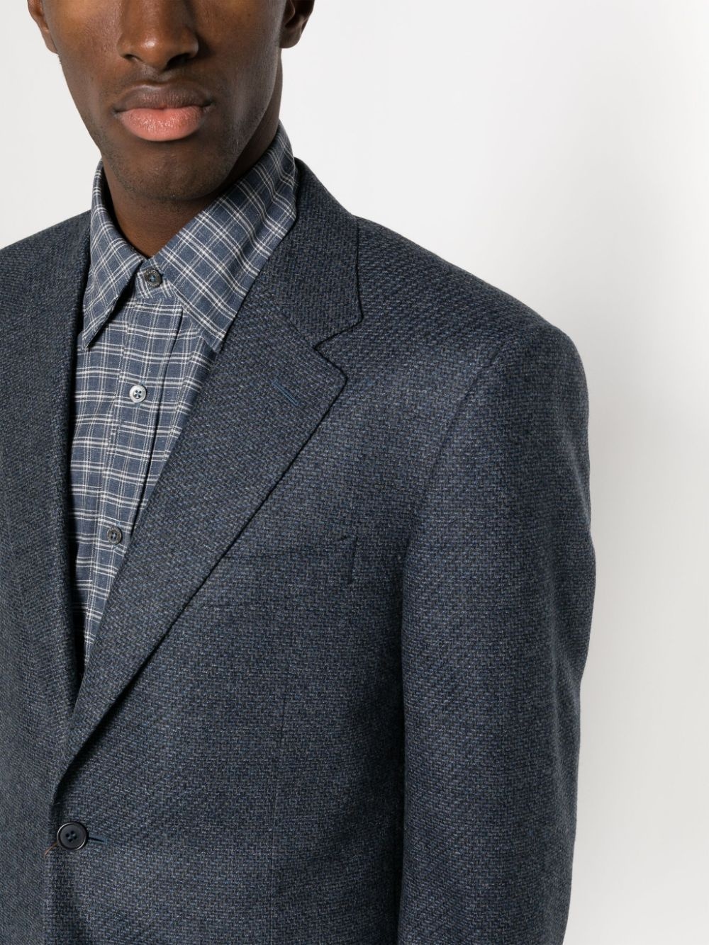 twill-weave wool blazer - 5