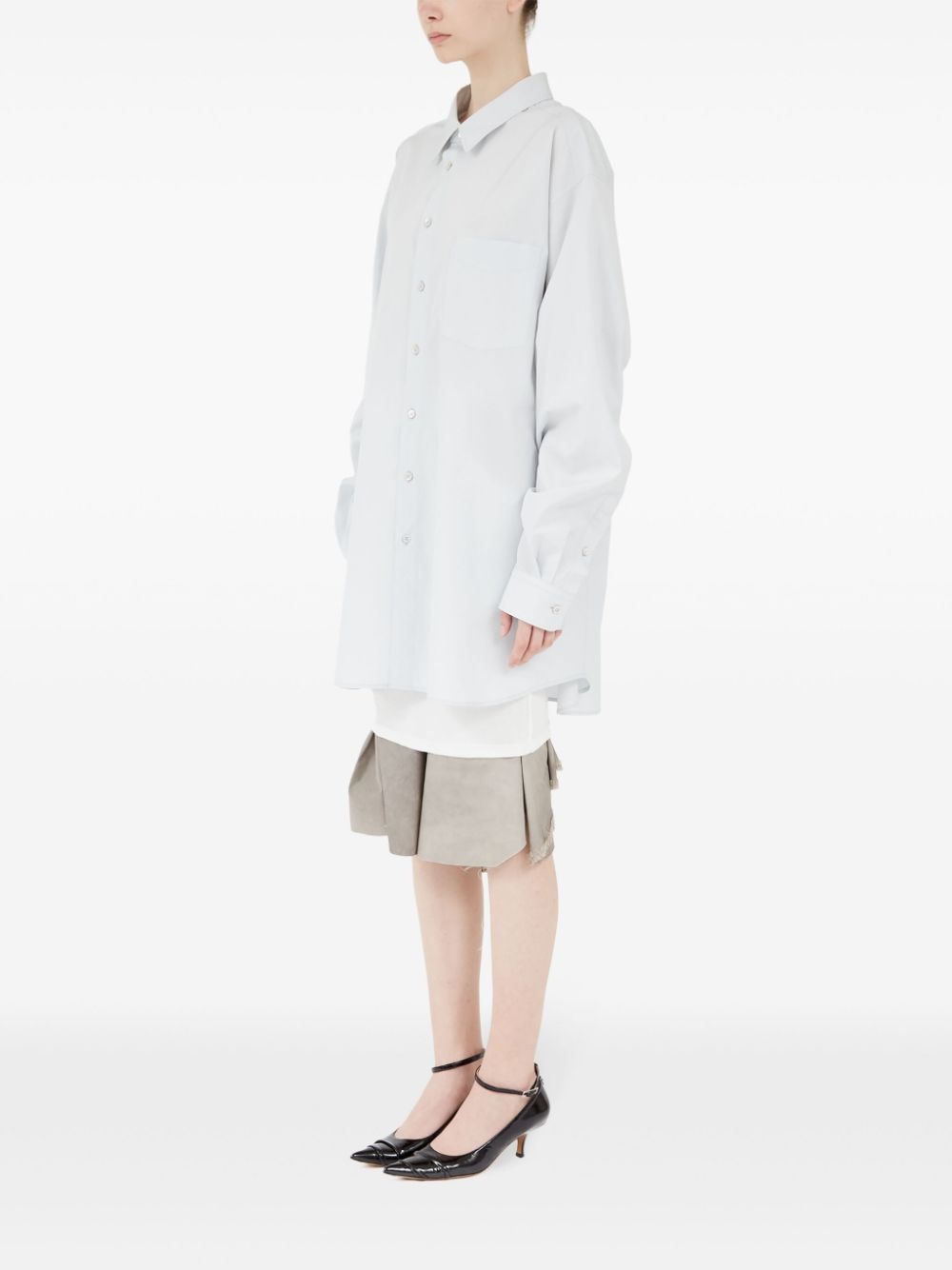 long-length cotton shirt - 7