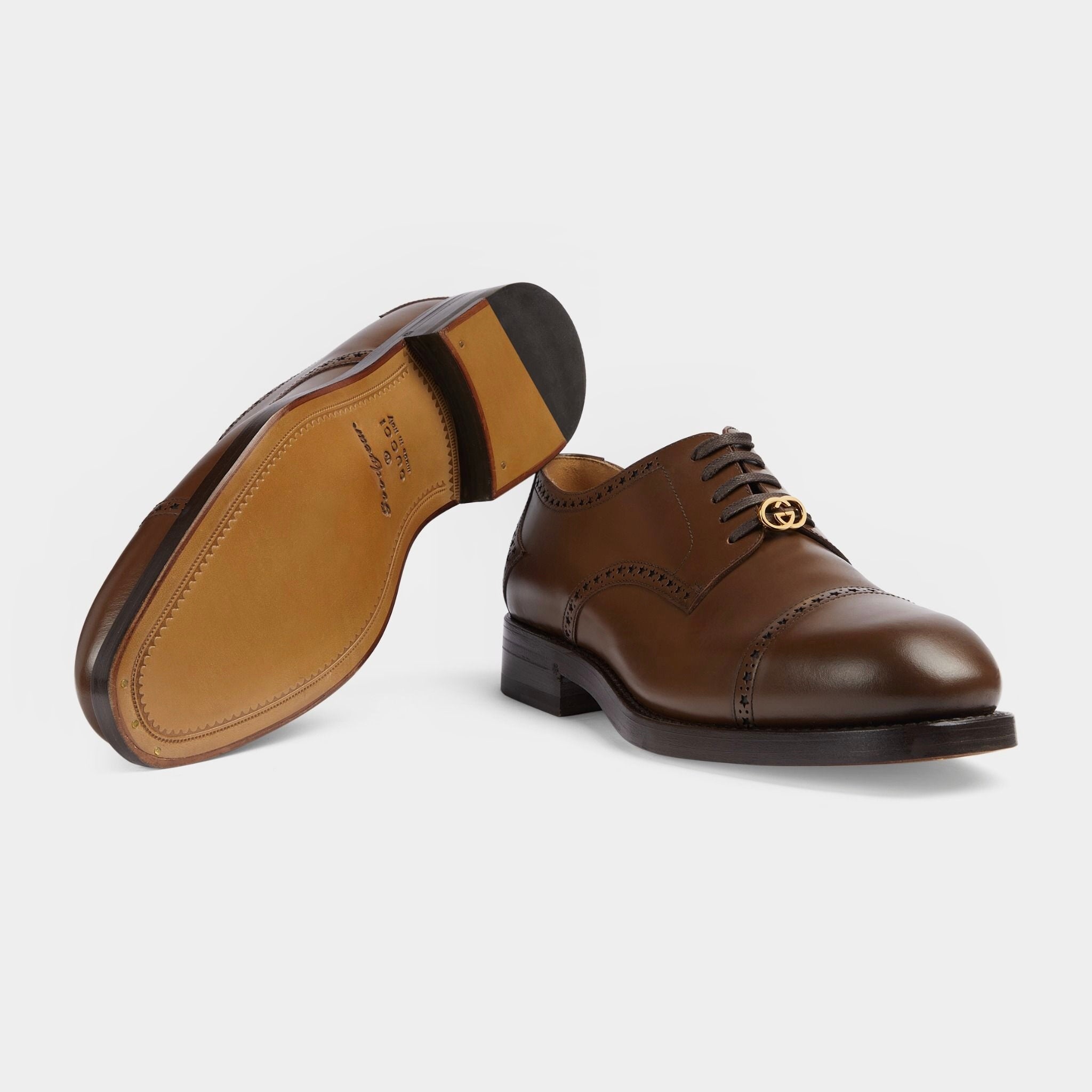 Gucci Brogue Details Lace Up Shoes - 4