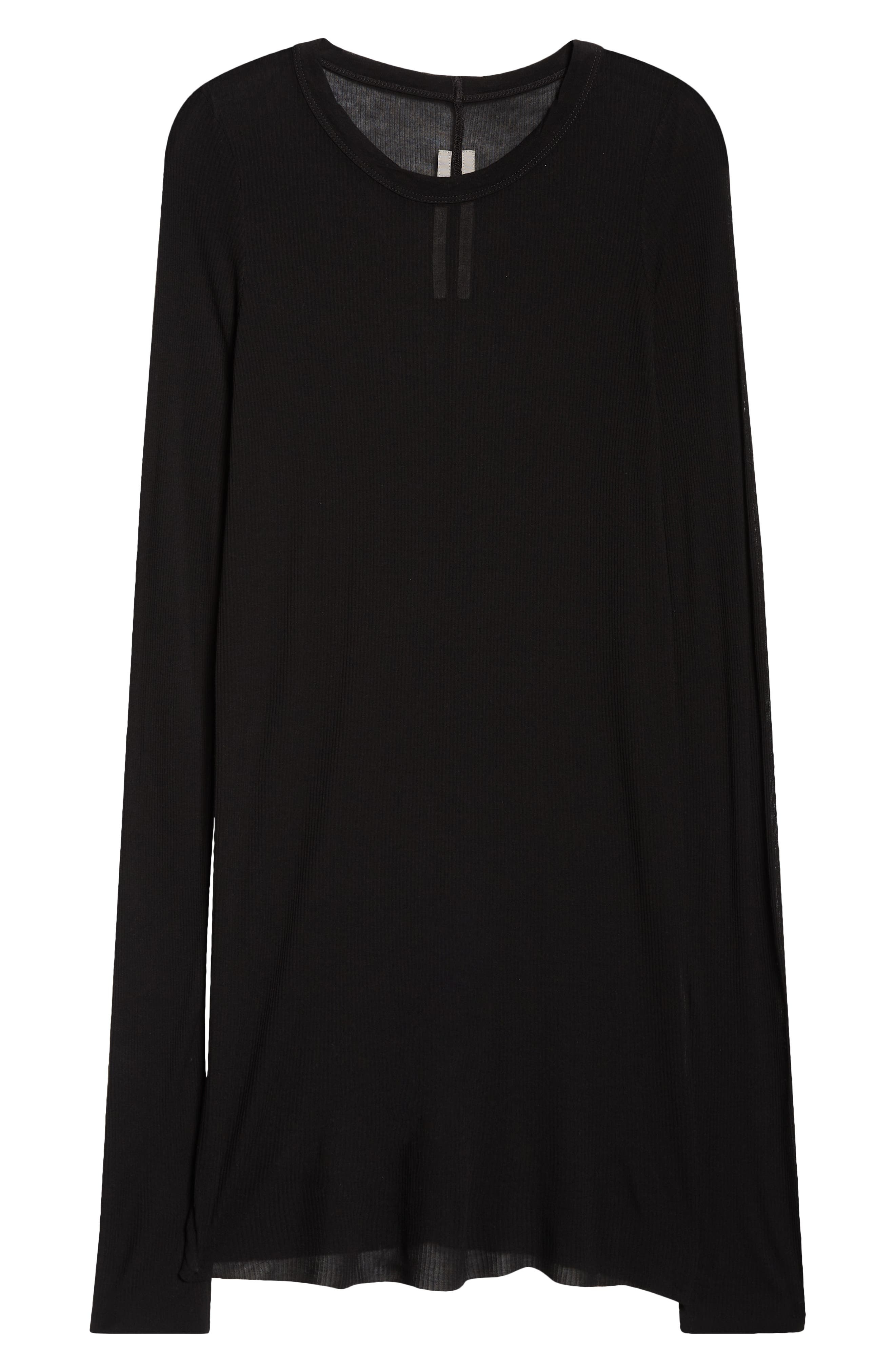 Rick Owens Rib Long Sleeve T-Shirt in Black at Nordstrom - 6