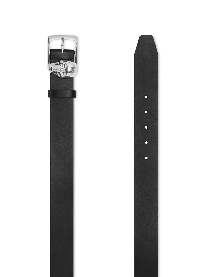 PHILIPP PLEIN skull-buckle leather belt outlook