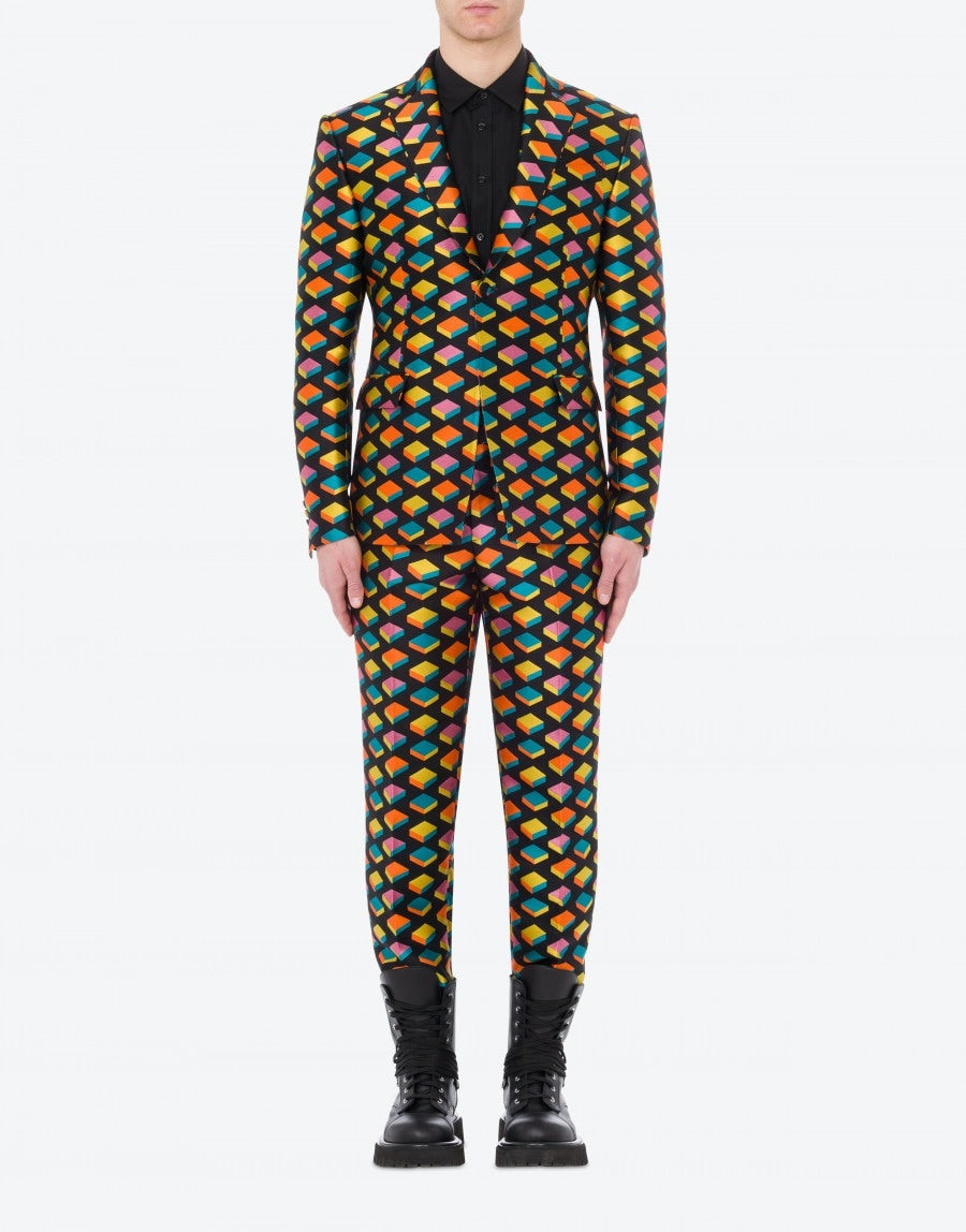 JACQUARD CUBE WOOL-BLEND JACKET - 2