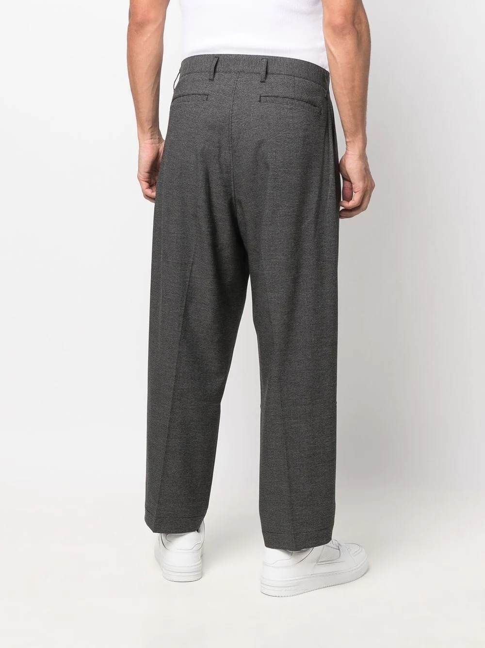 straight-leg check trousers - 4