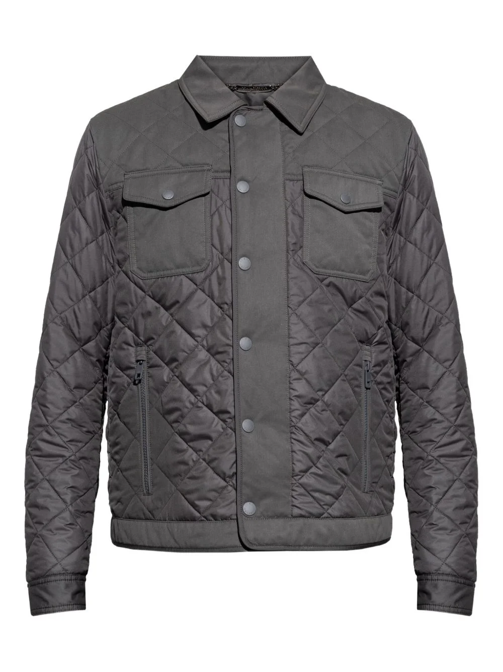button-fastening quilted jacket - 1
