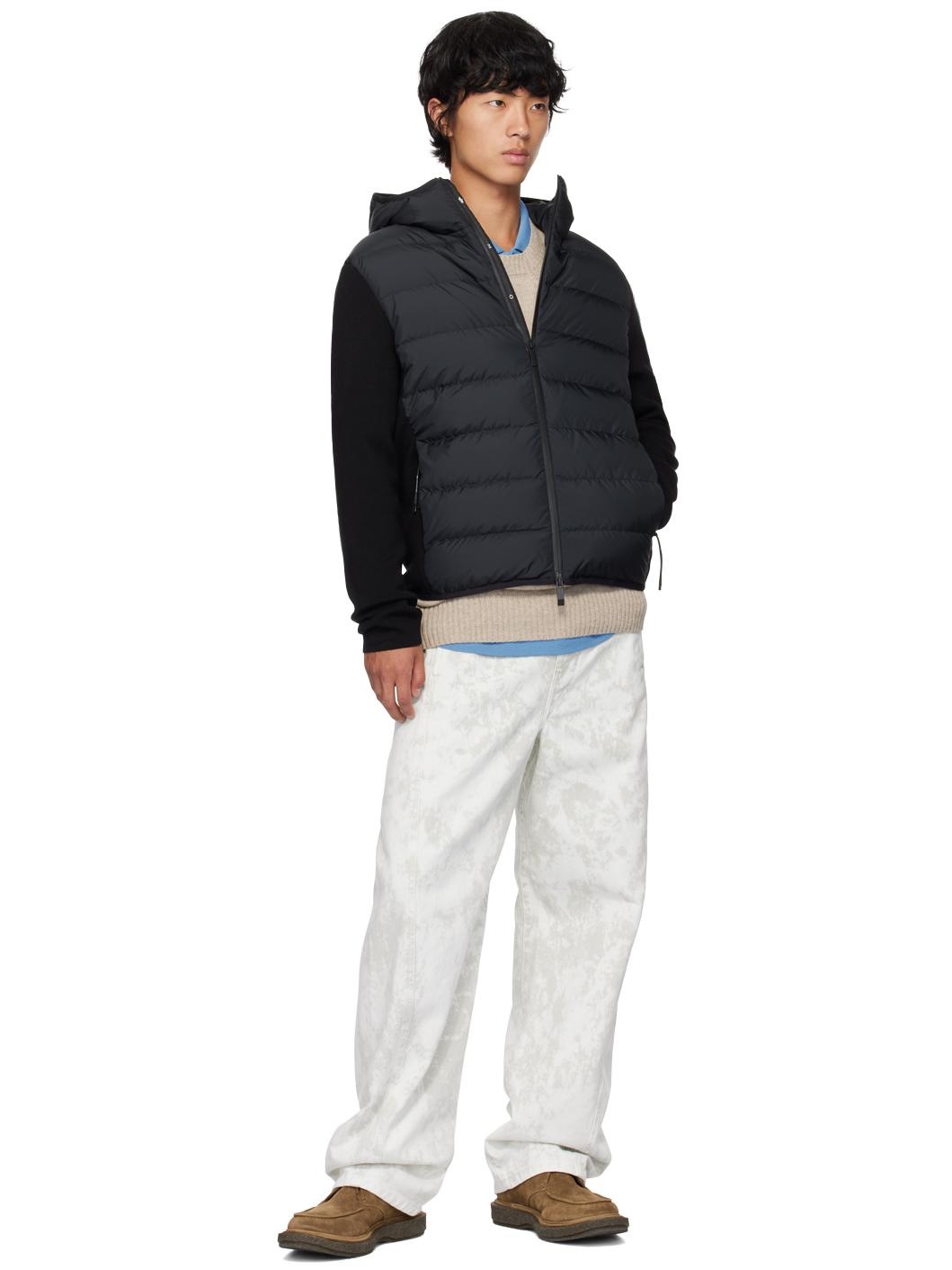 Black Paneled Down Jacket - 5