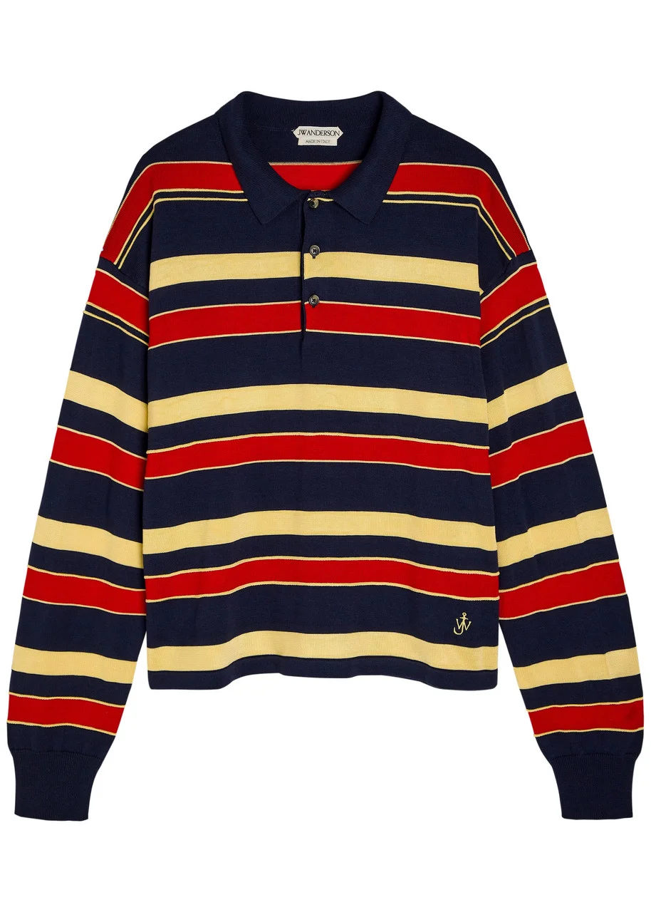 JW Anderson Striped Knit Polo Shirt - 1