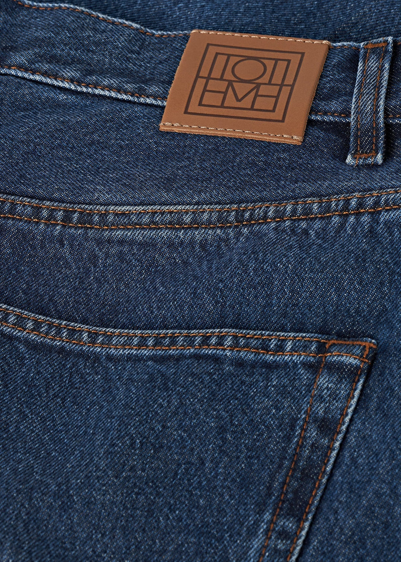 Wide tapered leg denim dark blue 6