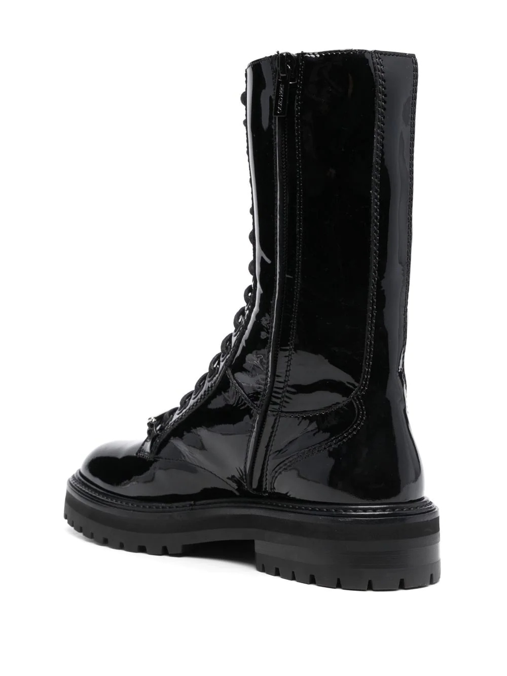 lace-up patent-leather boots - 3