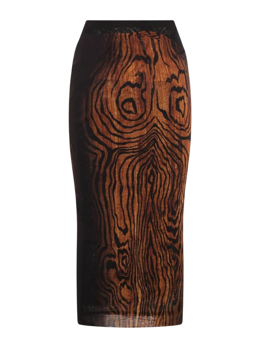 Jean Paul Gaultier Women Jean Paul Gaultier Wood-Pattern Draped Long Skirt - 2
