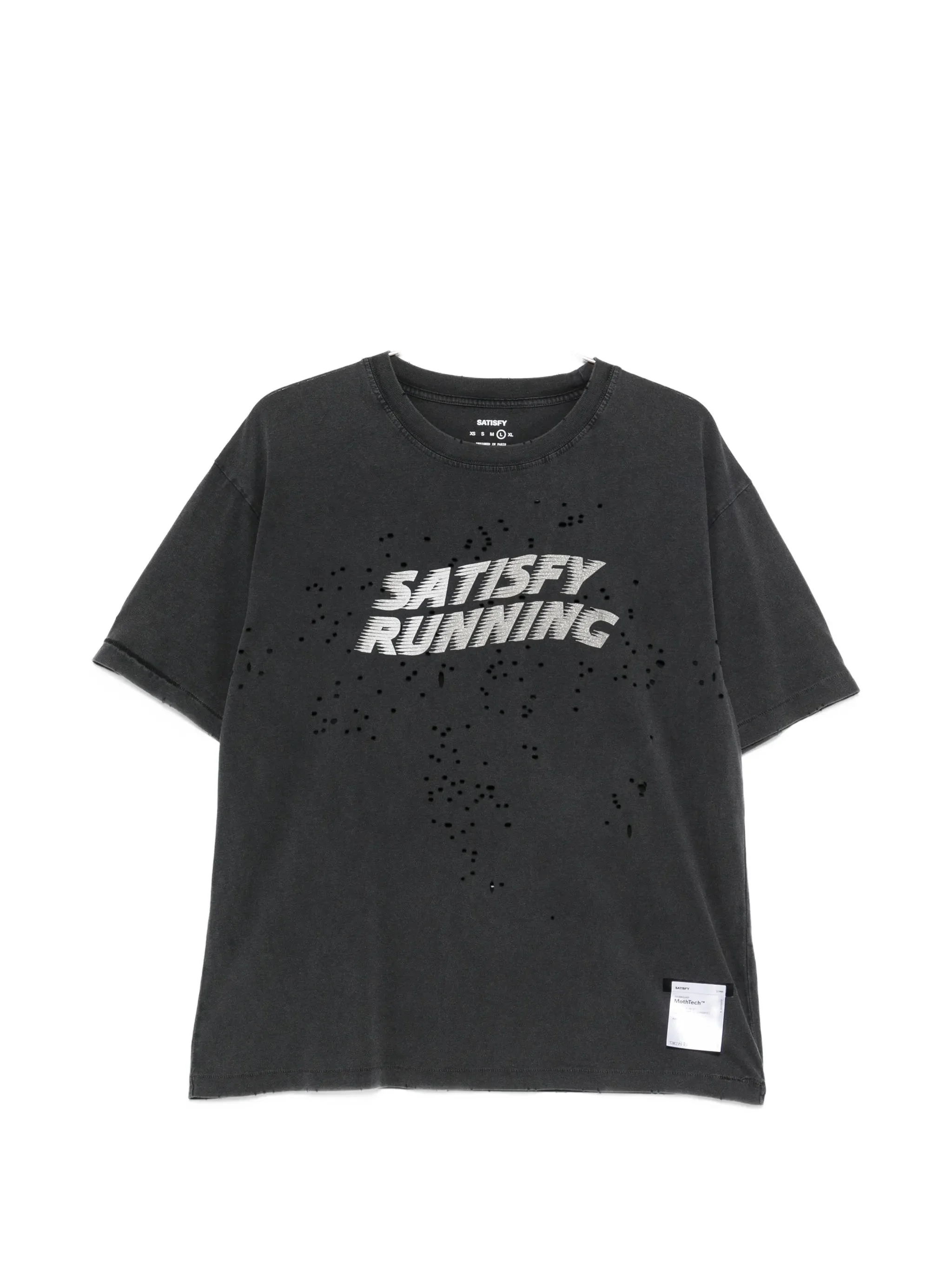 Satisfy Distressed Logo-print T-shirt - 1
