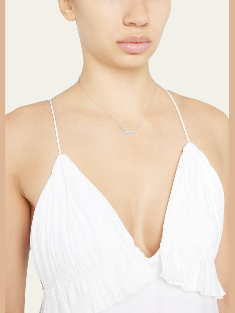 SYDNEY EVAN Large 14k Yellow Gold & Diamond Love Necklace outlook