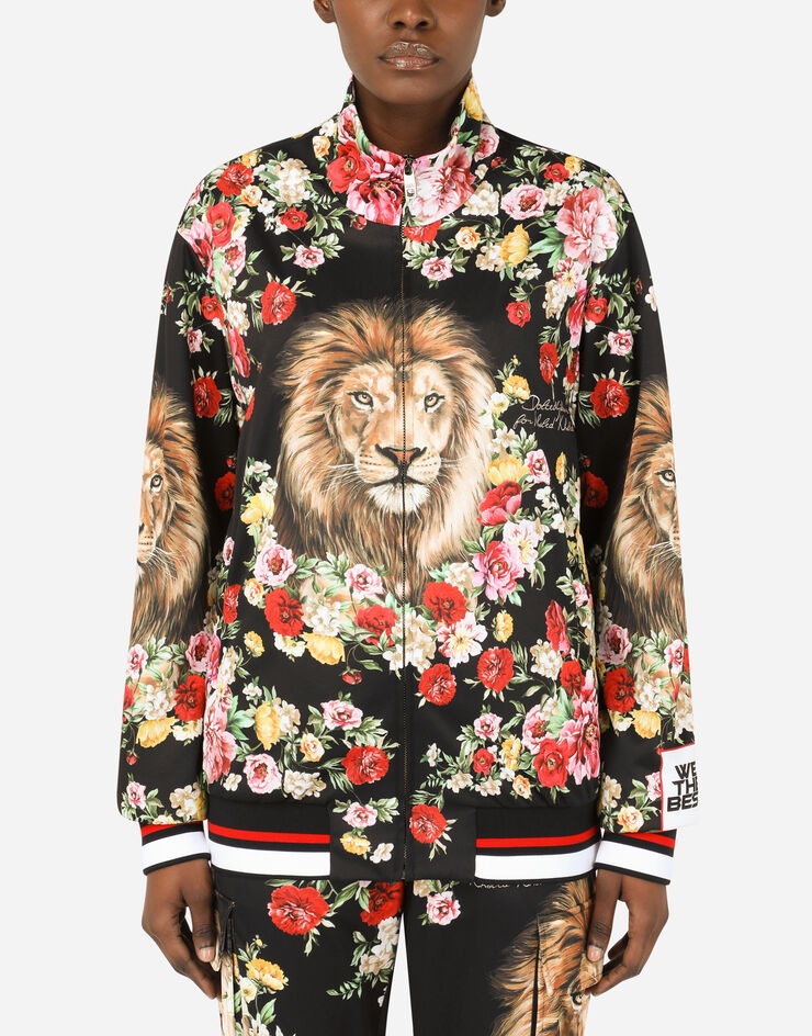 Zip-up sweatshirt with lion mix print - 9