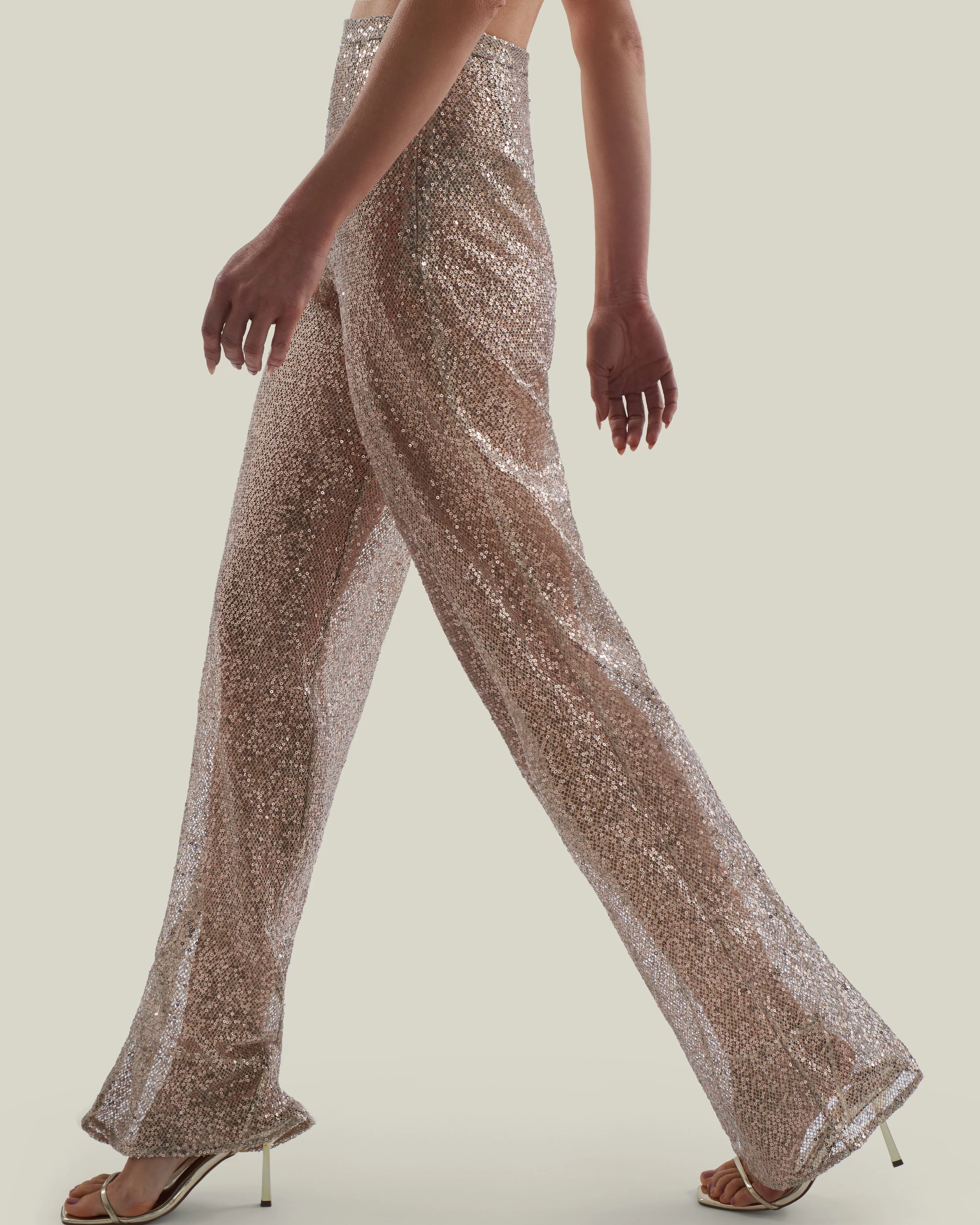 Marlene Disco Pants in White Sand - 1