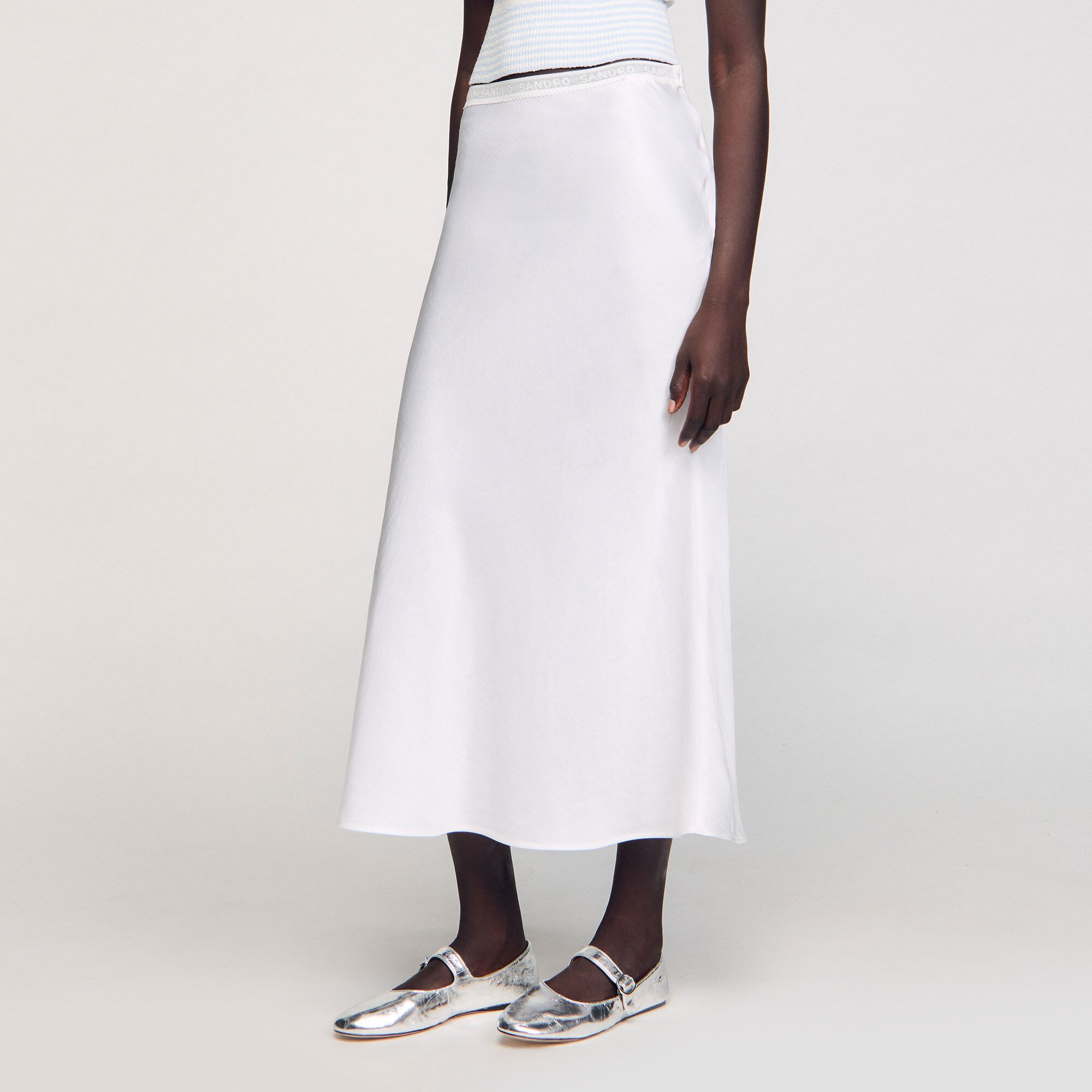MAXI SATIN-EFFECT SKIRT - 4