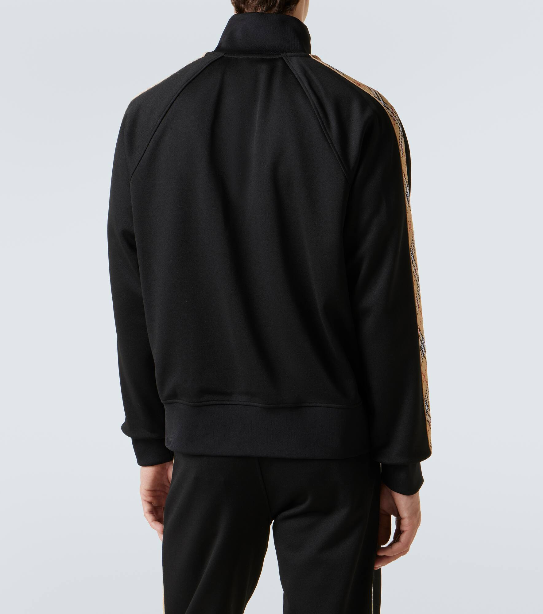 Burberry Check cotton-blend jersey track jacket - 4