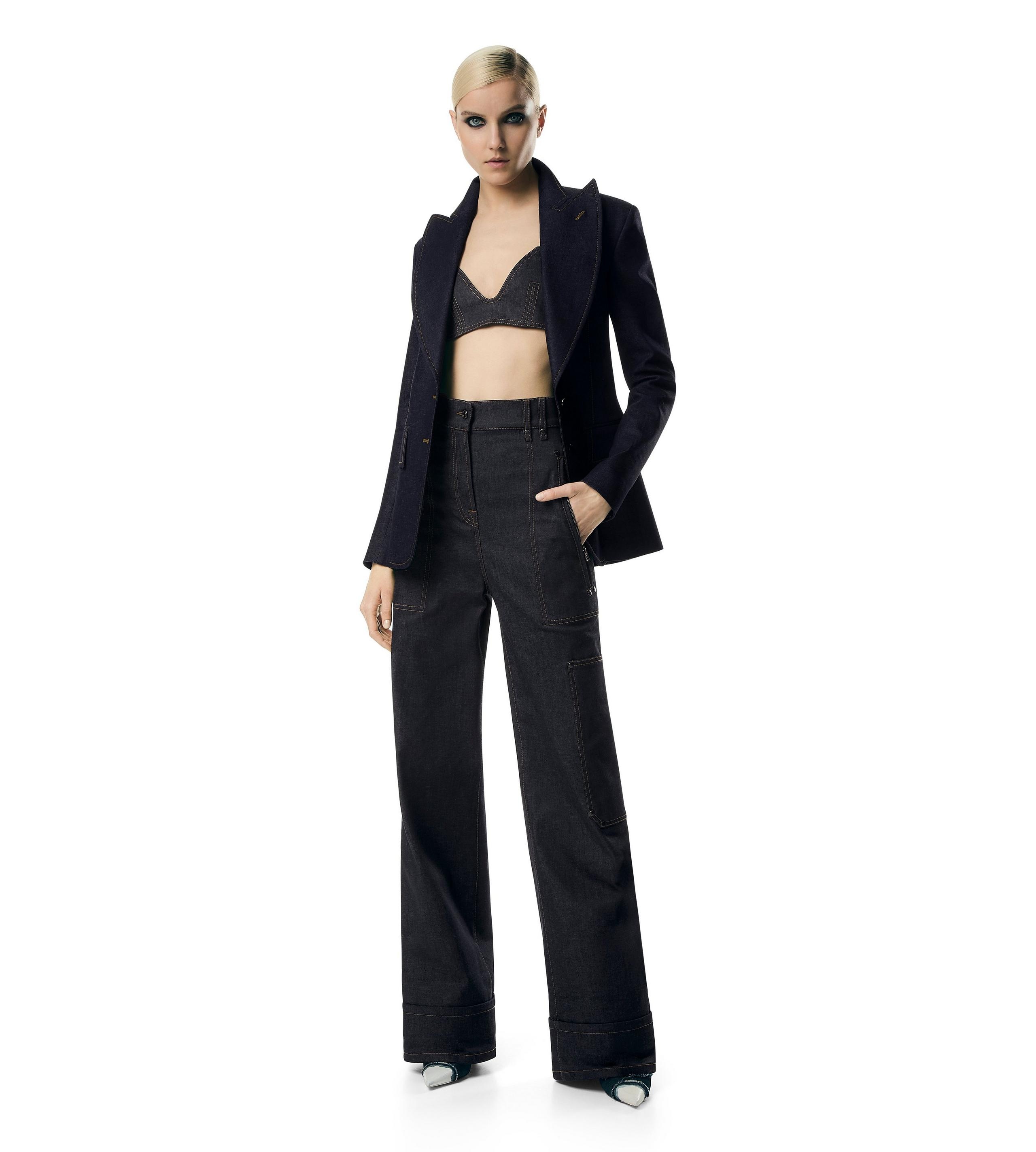 LIGHTWEIGHT DENIM WIDE LEG PANTS - 3