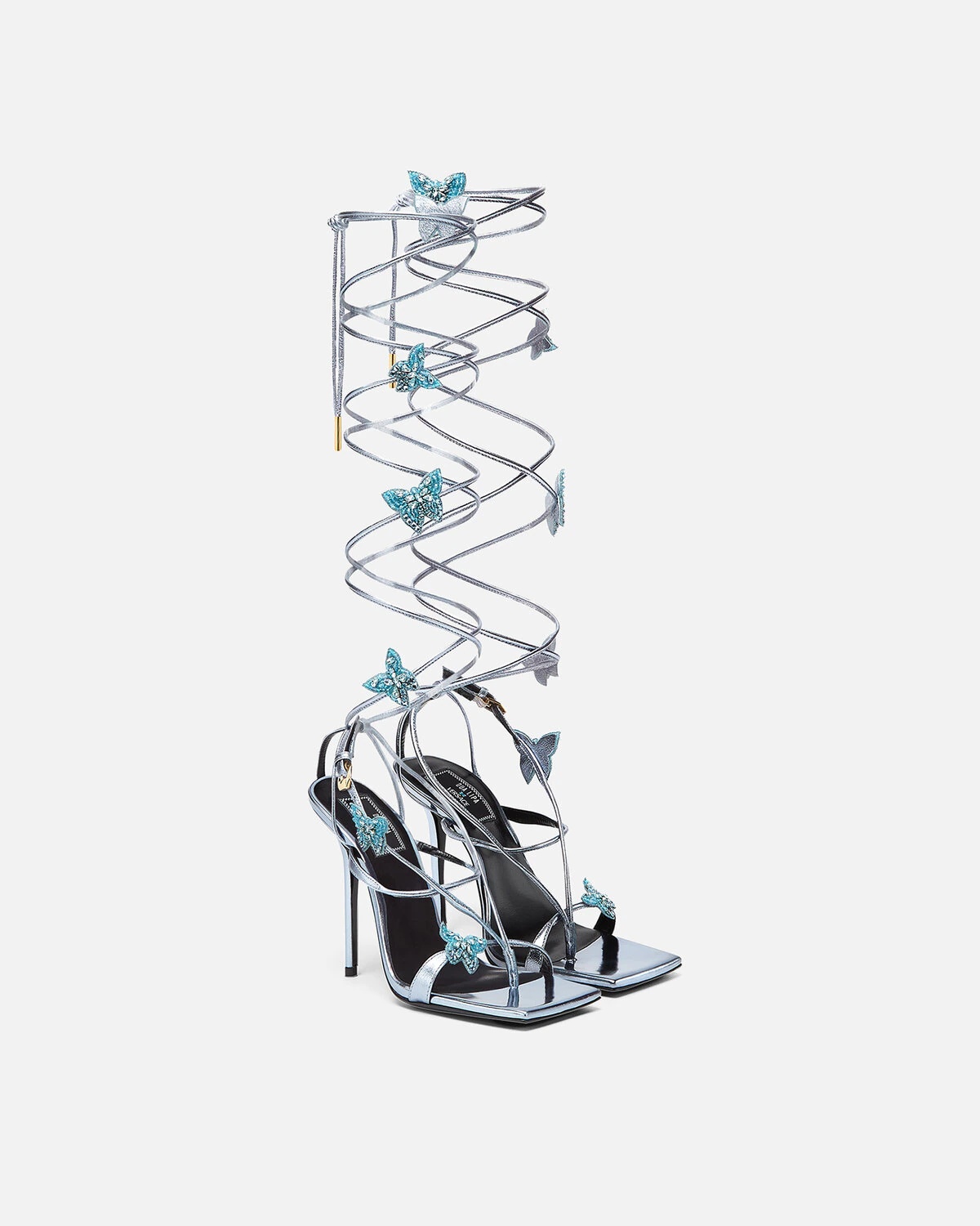 Crystal Butterflies Metallic Sandals - 2