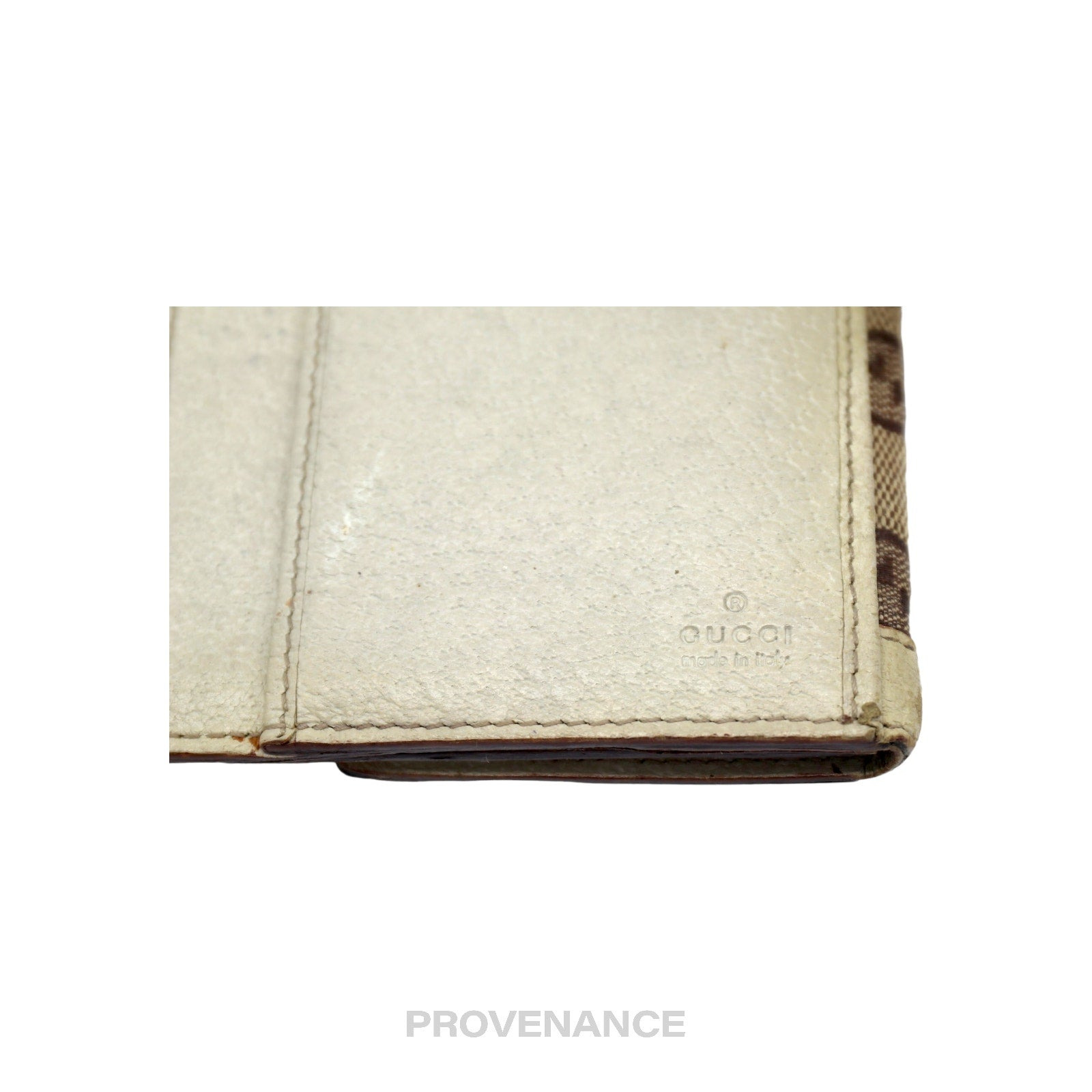 Gucci GG Canvas Long Wallet - White with Web - 7