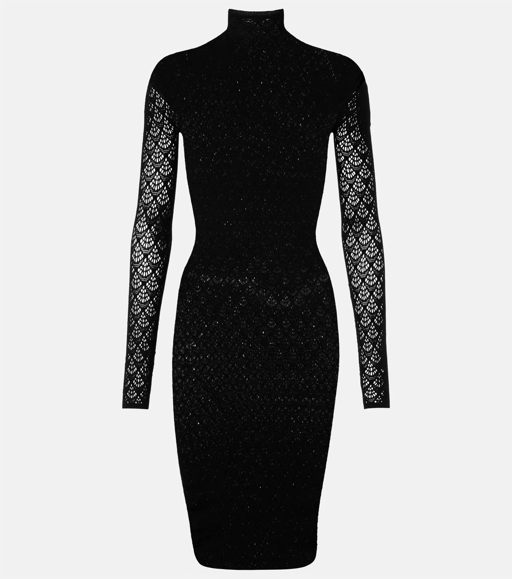 Knitted semi-sheer minidress - 1